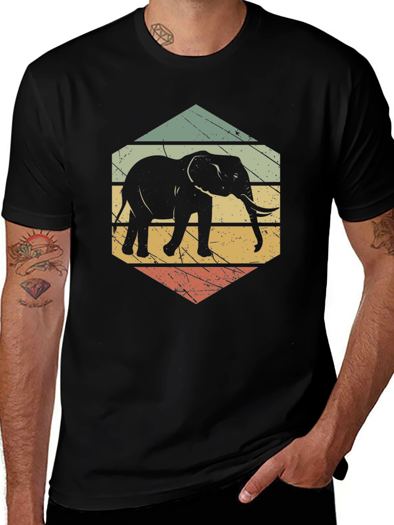 Variant 22 of Retro Elephant Graphic T-Shirt