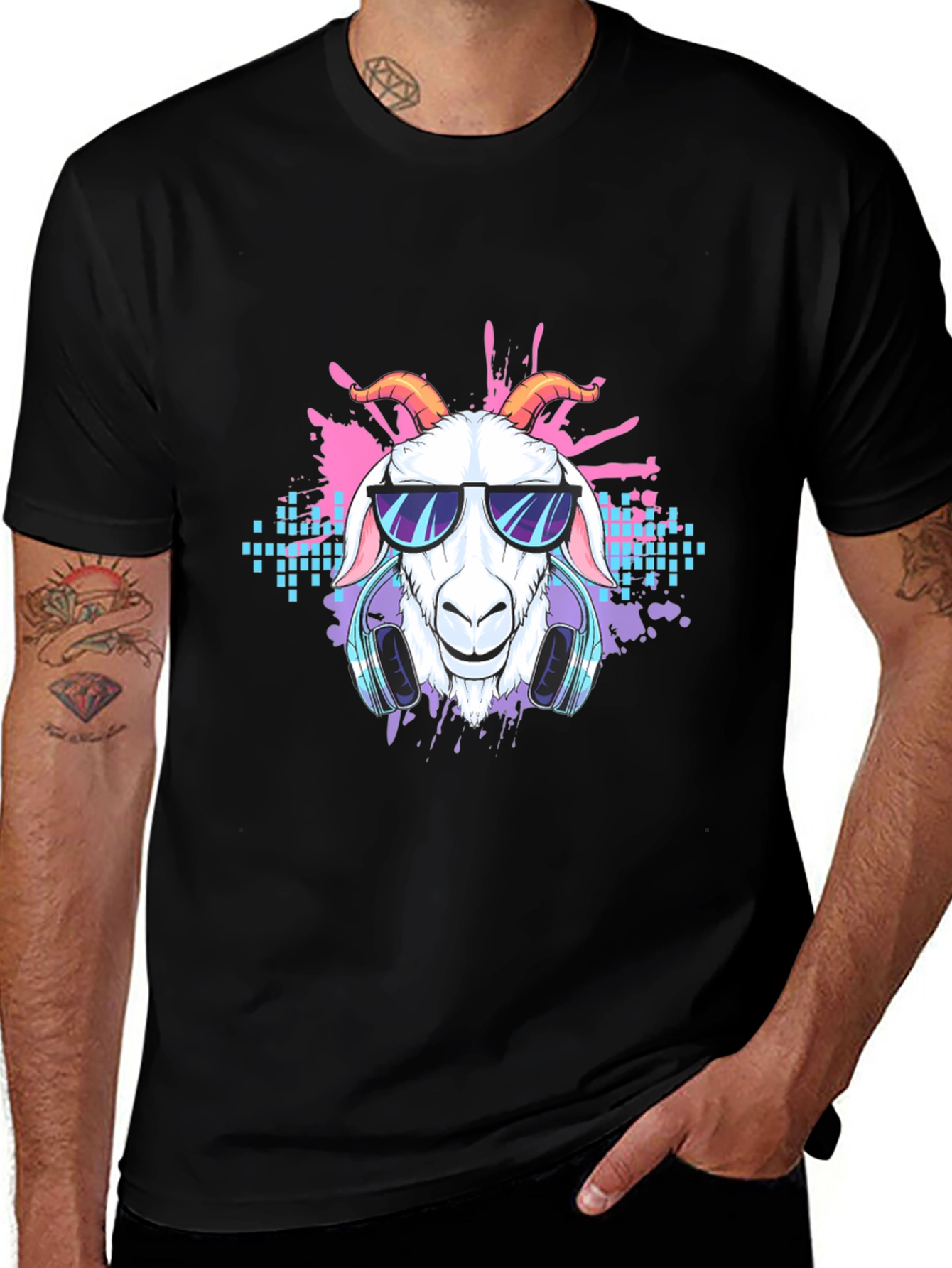 Variant 22 of Goat DJ Graphic T-Shirt - Cool Animal Tee