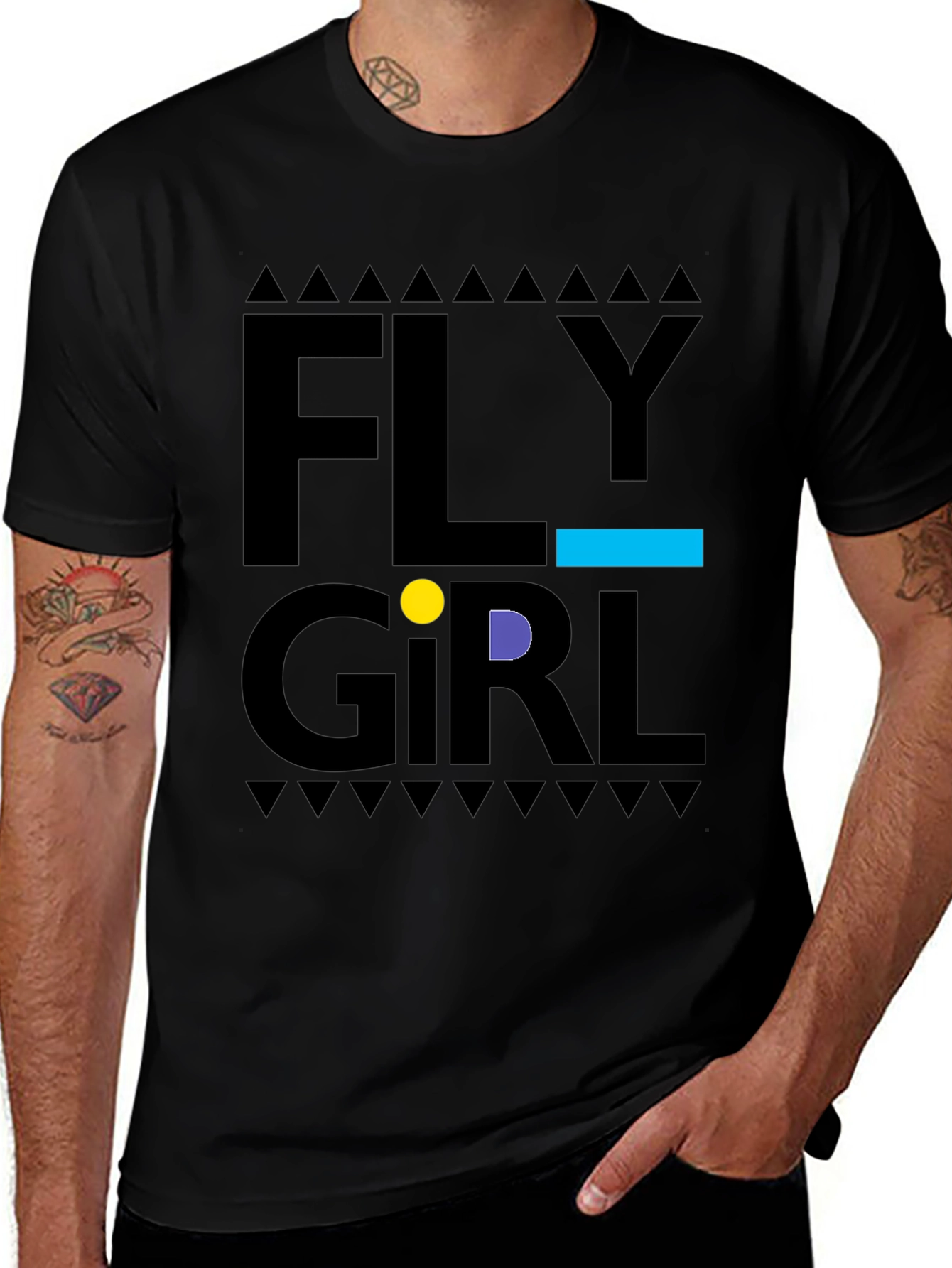 Variant 13 of Fly Girl Graphic Tee - Black Cotton T-Shirt