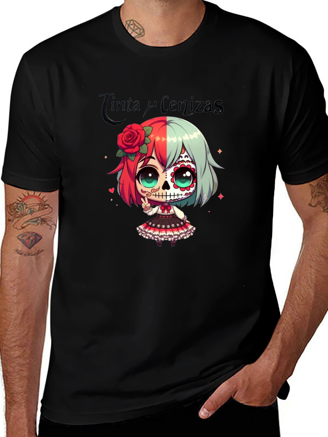 Variant 14 of Sugar Skull Girl Anime T-Shirt