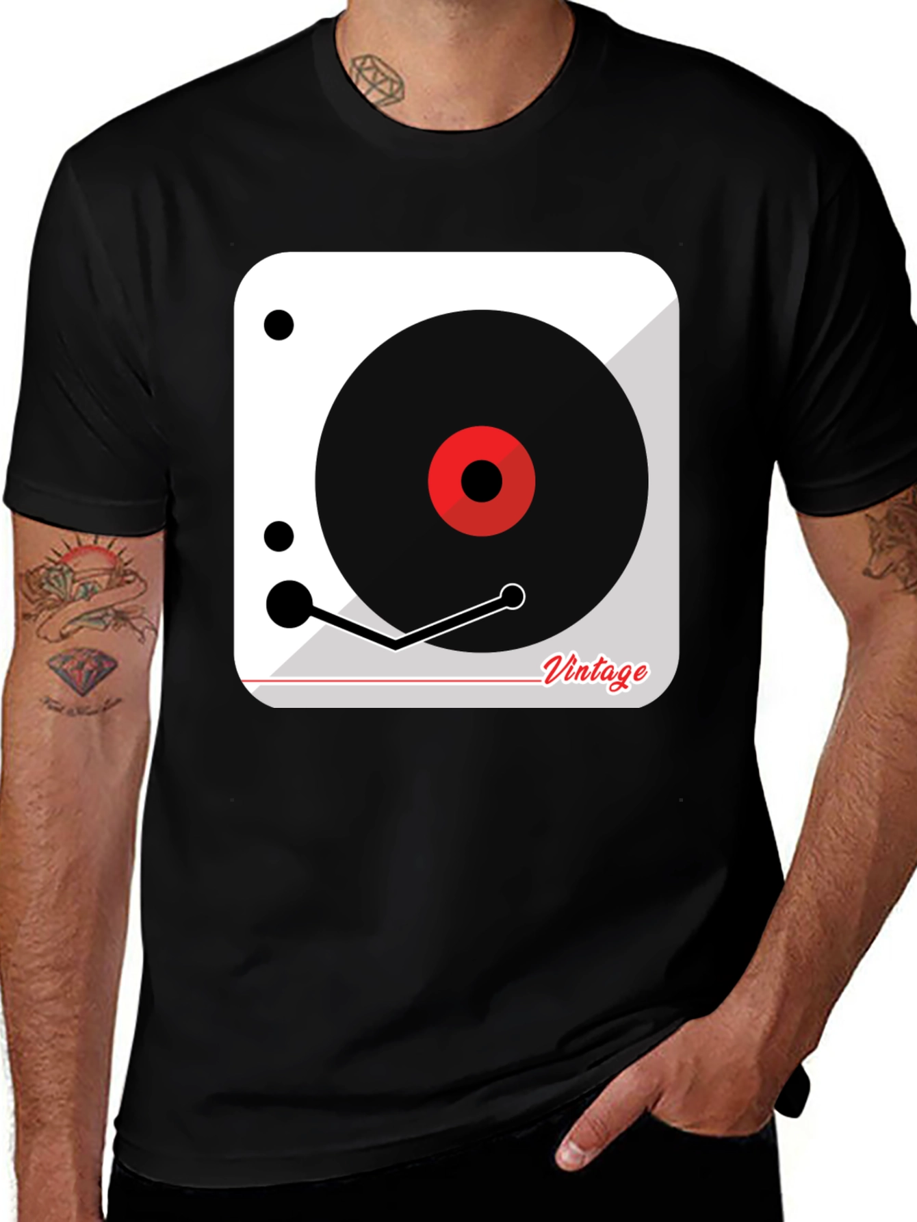 Variant 9 of Vintage Turntable Graphic Tee - Retro Music Lover