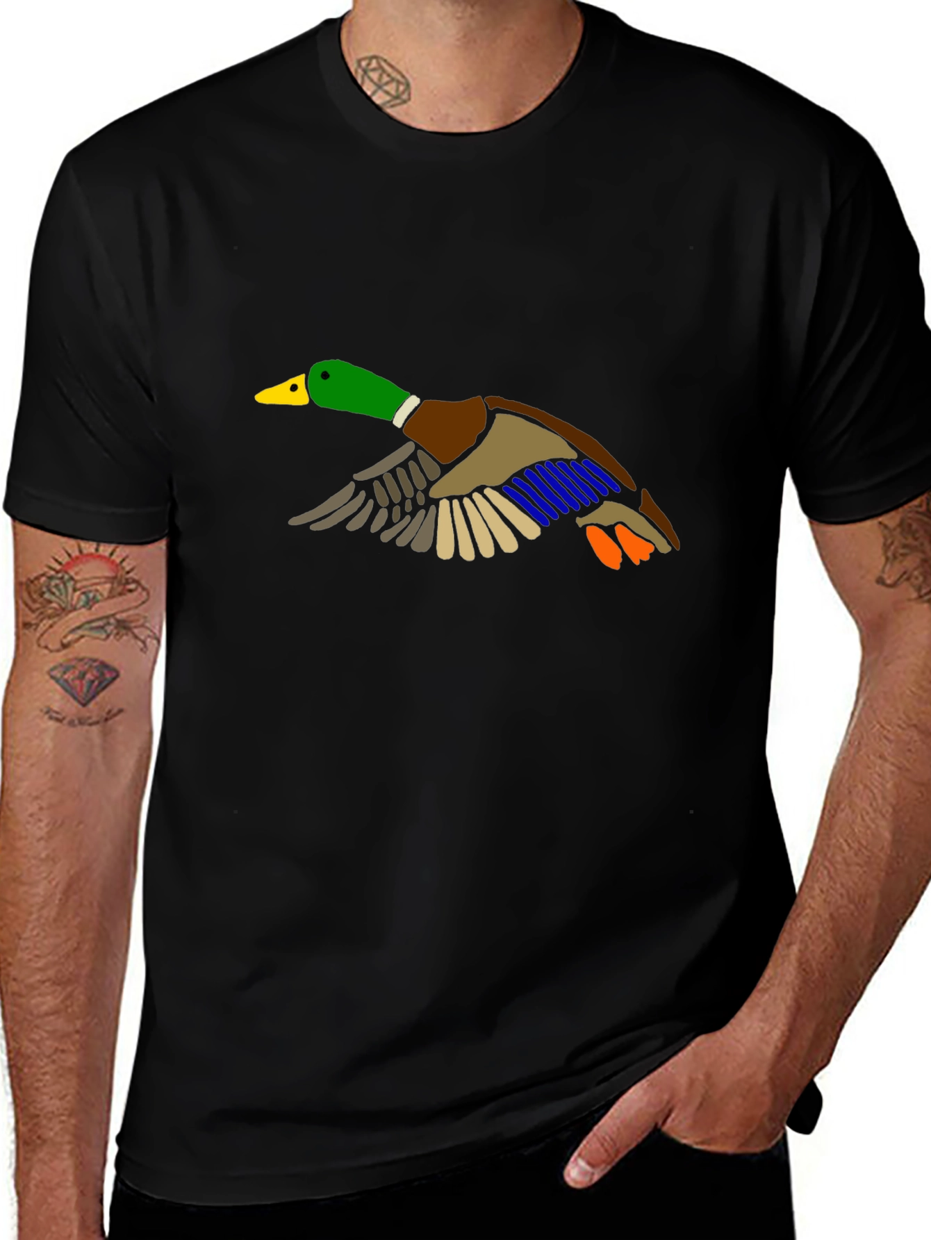 Variant 21 of Duck Graphic Black T-Shirt - Men's Short Sleeve