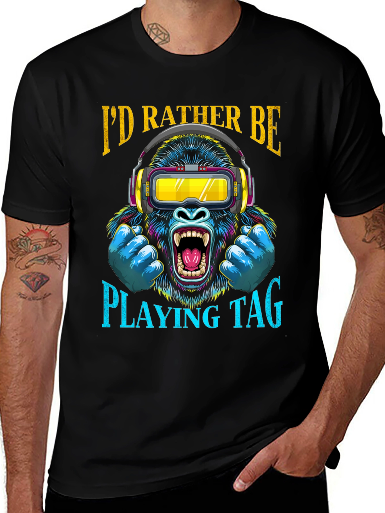 Variant 16 of I'd Rather Be Playing Tag T-Shirt