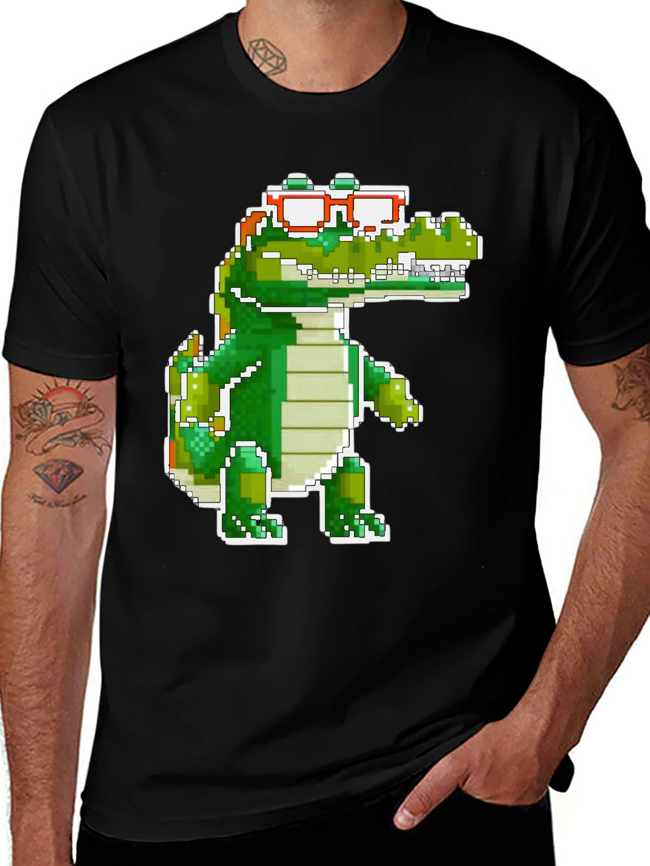 Variant 18 of Pixel Gator Tee - Retro Style Crocodile T-Shirt