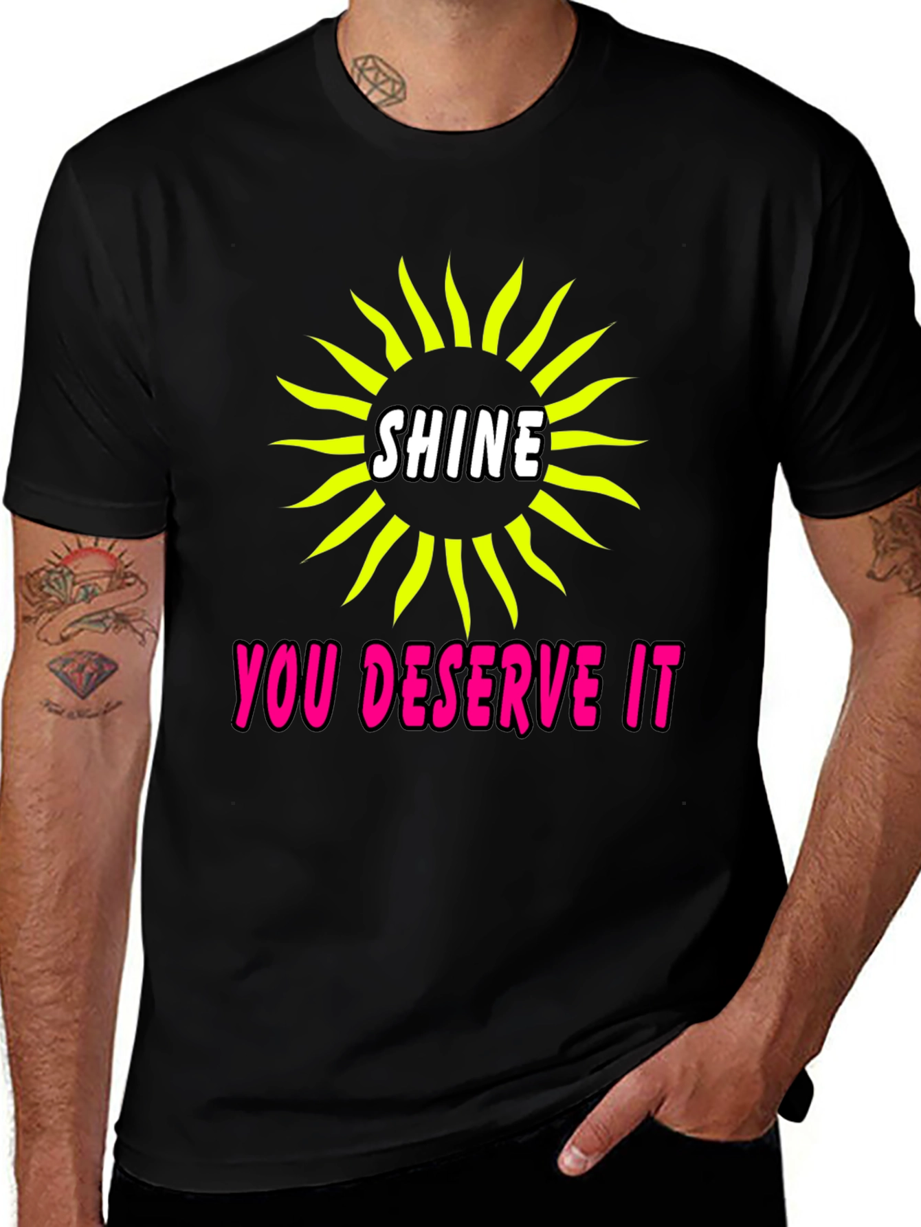 Variant 23 of Shine You Deserve It Graphic Tee - Black