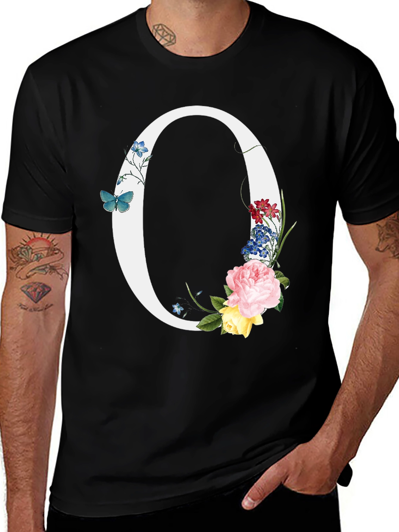 Variant 29 of Floral Letter O Graphic T-Shirt