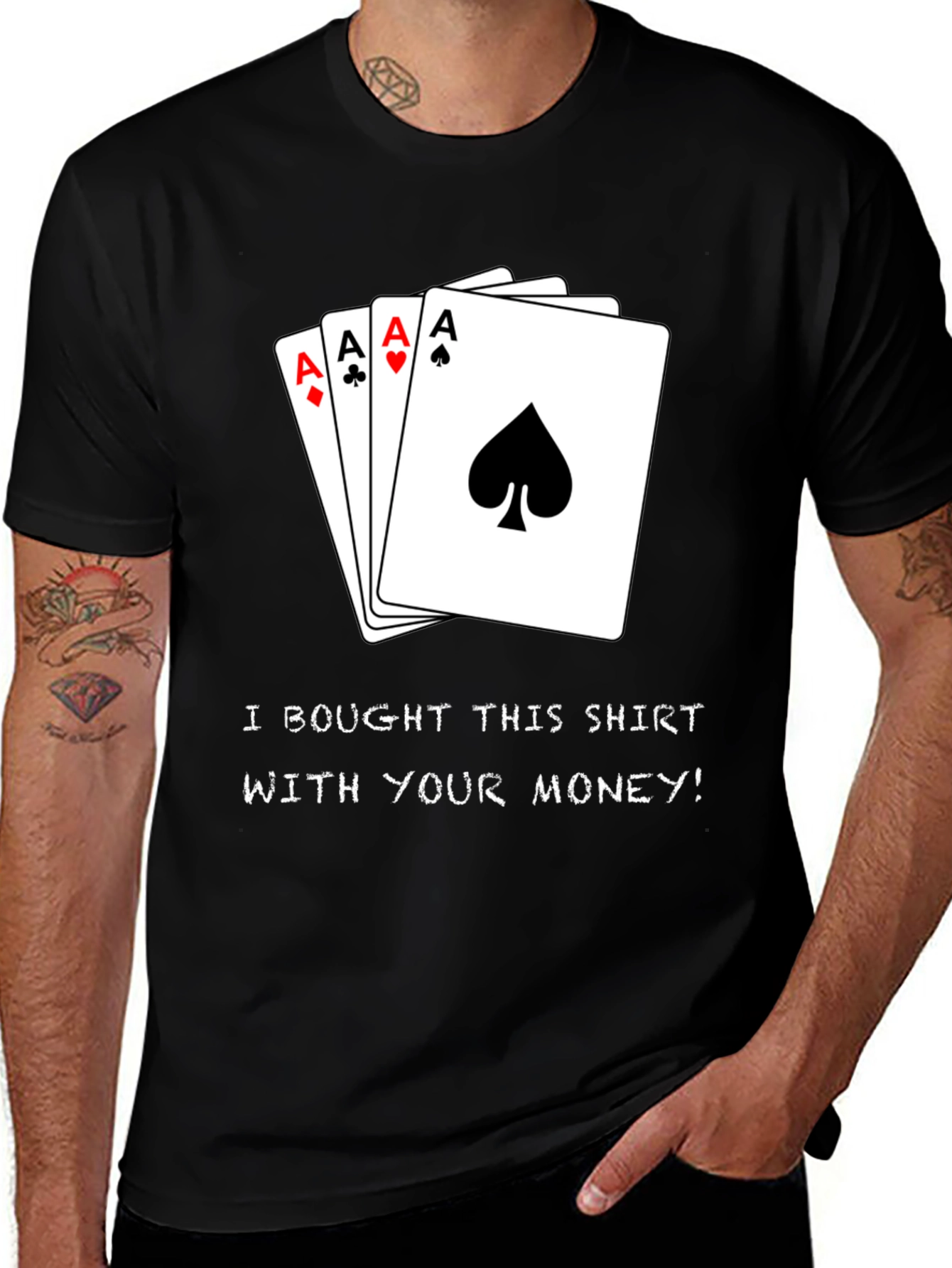 Variant 26 of Poker Hand Aces T-Shirt - Funny Gambling Shirt