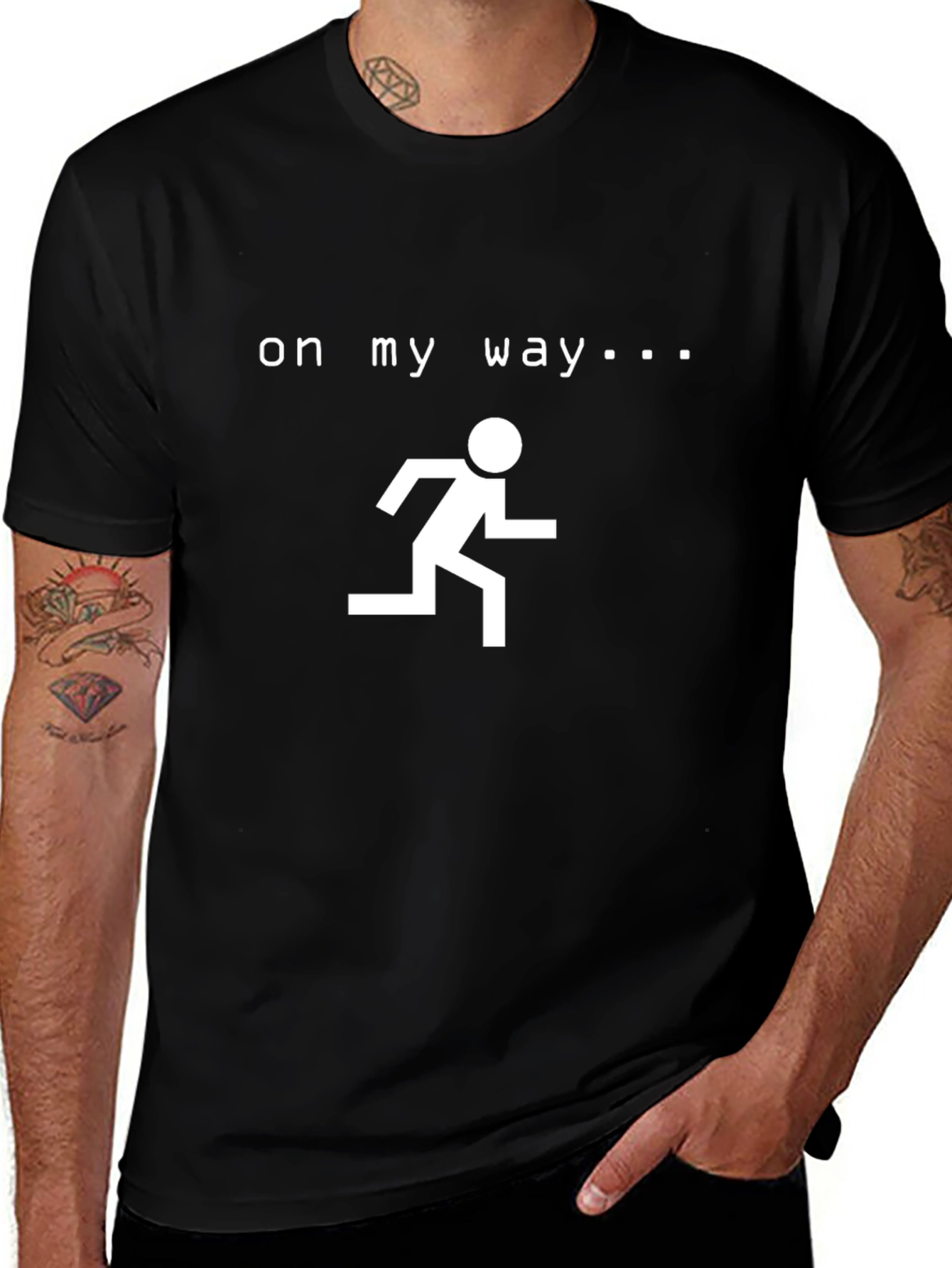 Variant 15 of On My Way Graphic Tee - Black Cotton T-Shirt