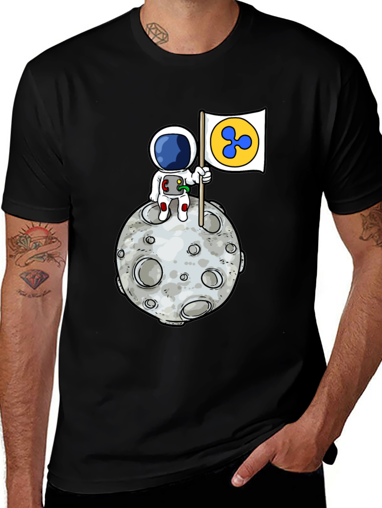 Astronaut Ripple XRP Moon T-Shirt