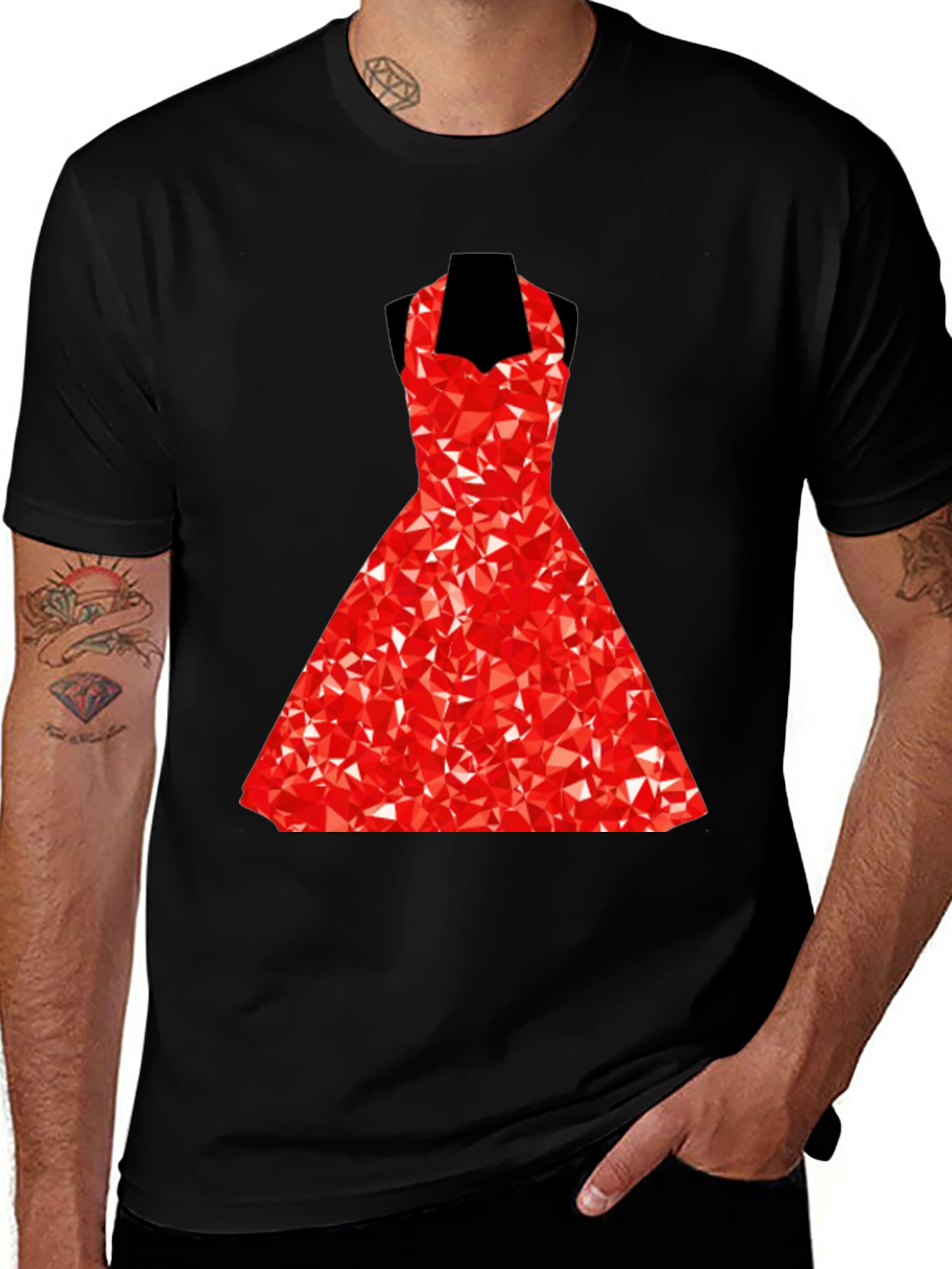 Variant 29 of Geometric Red Dress Graphic T-Shirt