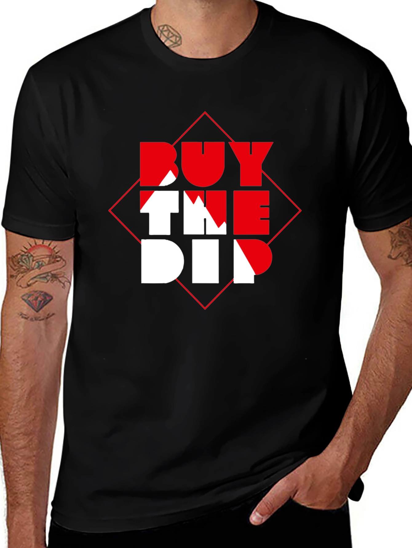 Variant 25 of Buy The Dip Graphic Tee - Black Cotton Casual Shirt