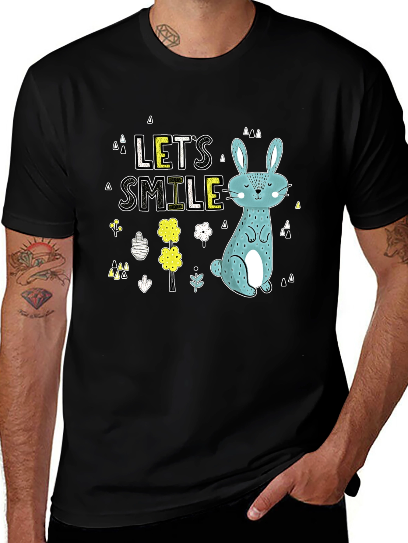 Variant 14 of Let's Smile Bunny Graphic T-Shirt