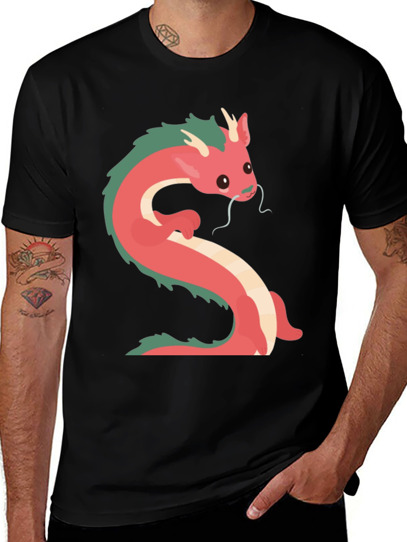 Variant 29 of Dragon Graphic T-Shirt - Casual Black Tee