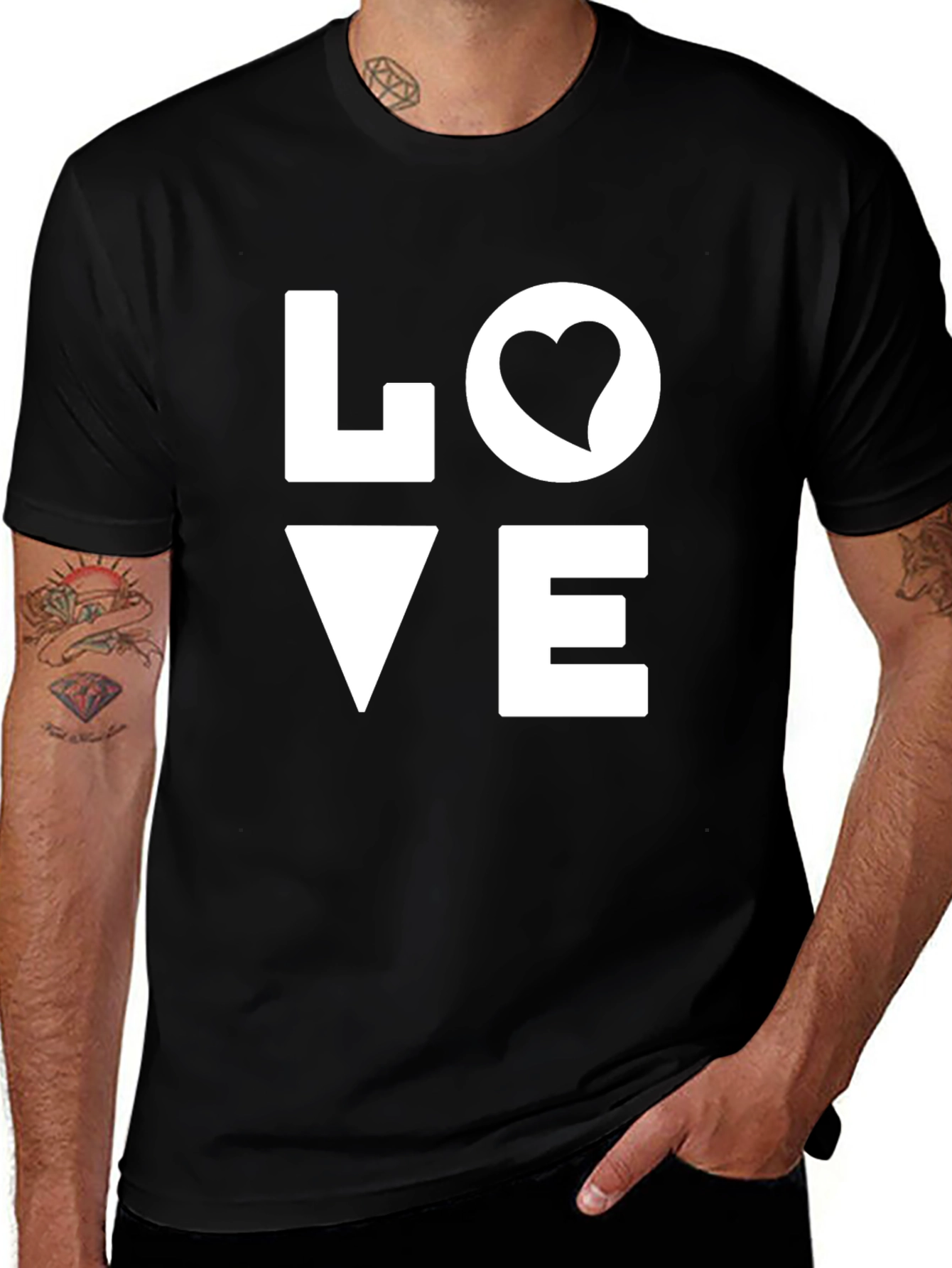 Variant 17 of LOVE Graphic Black T-Shirt