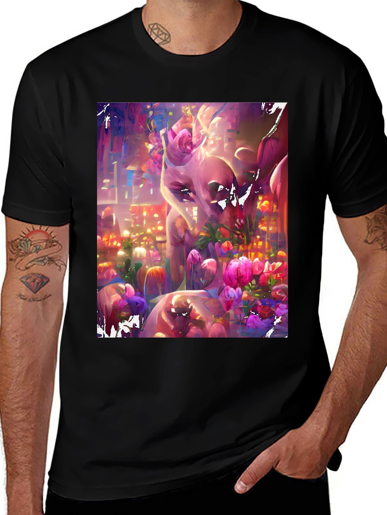Variant 10 of Floral Fantasy Graphic Tee - Artistic & Vibrant