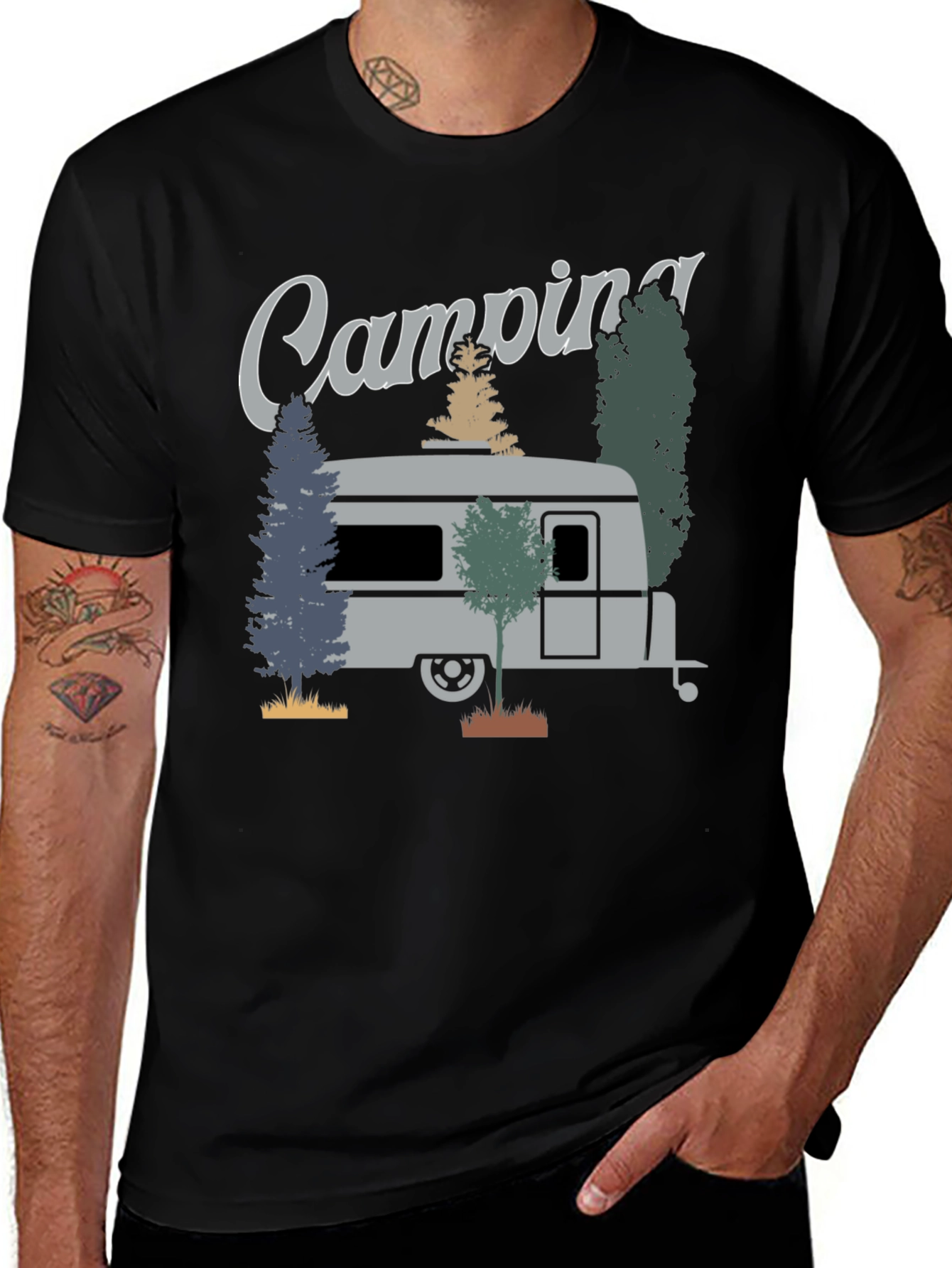 Variant 4 of Camping Trip Tee - RV Camper & Trees Graphic T-Shirt