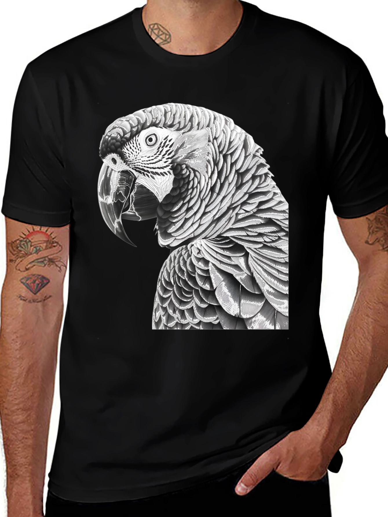Variant 8 of Macaw Parrot Graphic Print T-Shirt