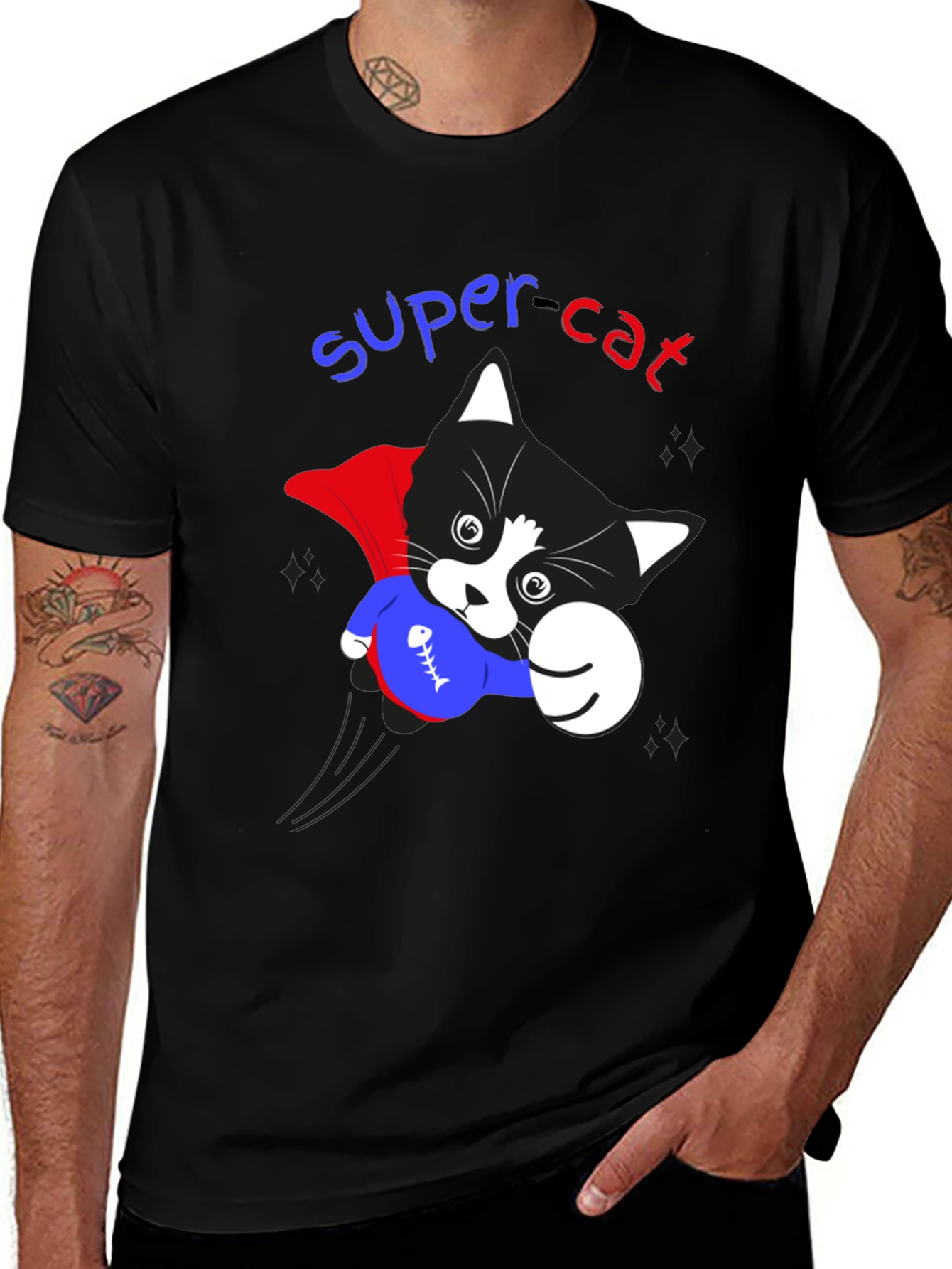 Variant 30 of Super Cat Graphic T-Shirt - Heroic Feline Fun!