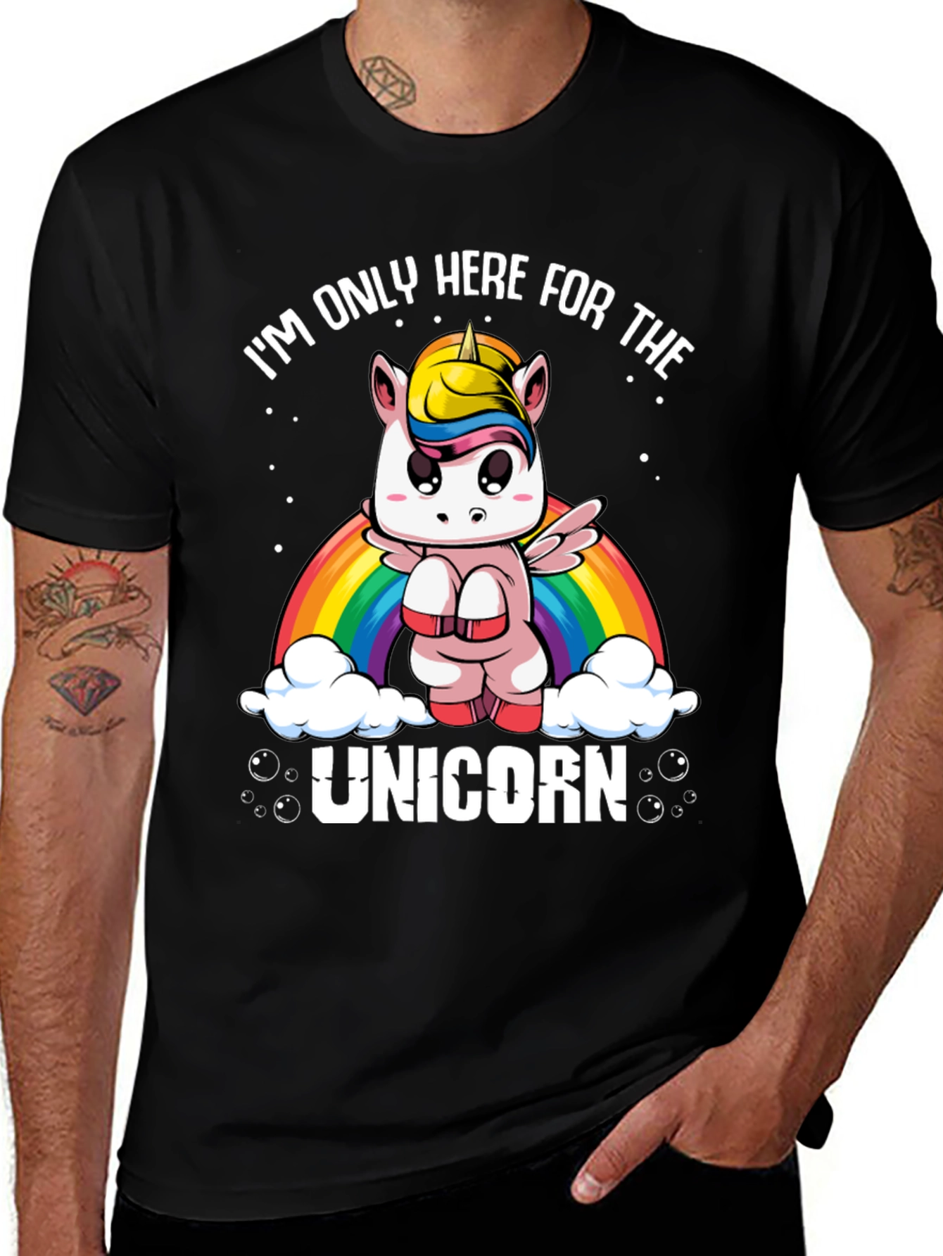 Variant 5 of I'm Only Here For The Unicorn Black T-Shirt
