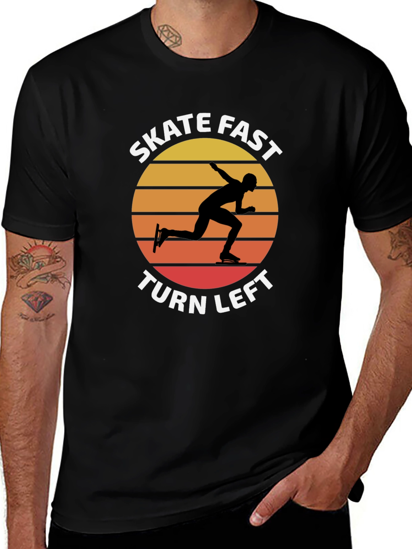 Variant 8 of Skate Fast Turn Left T-Shirt - Retro Sunset Design