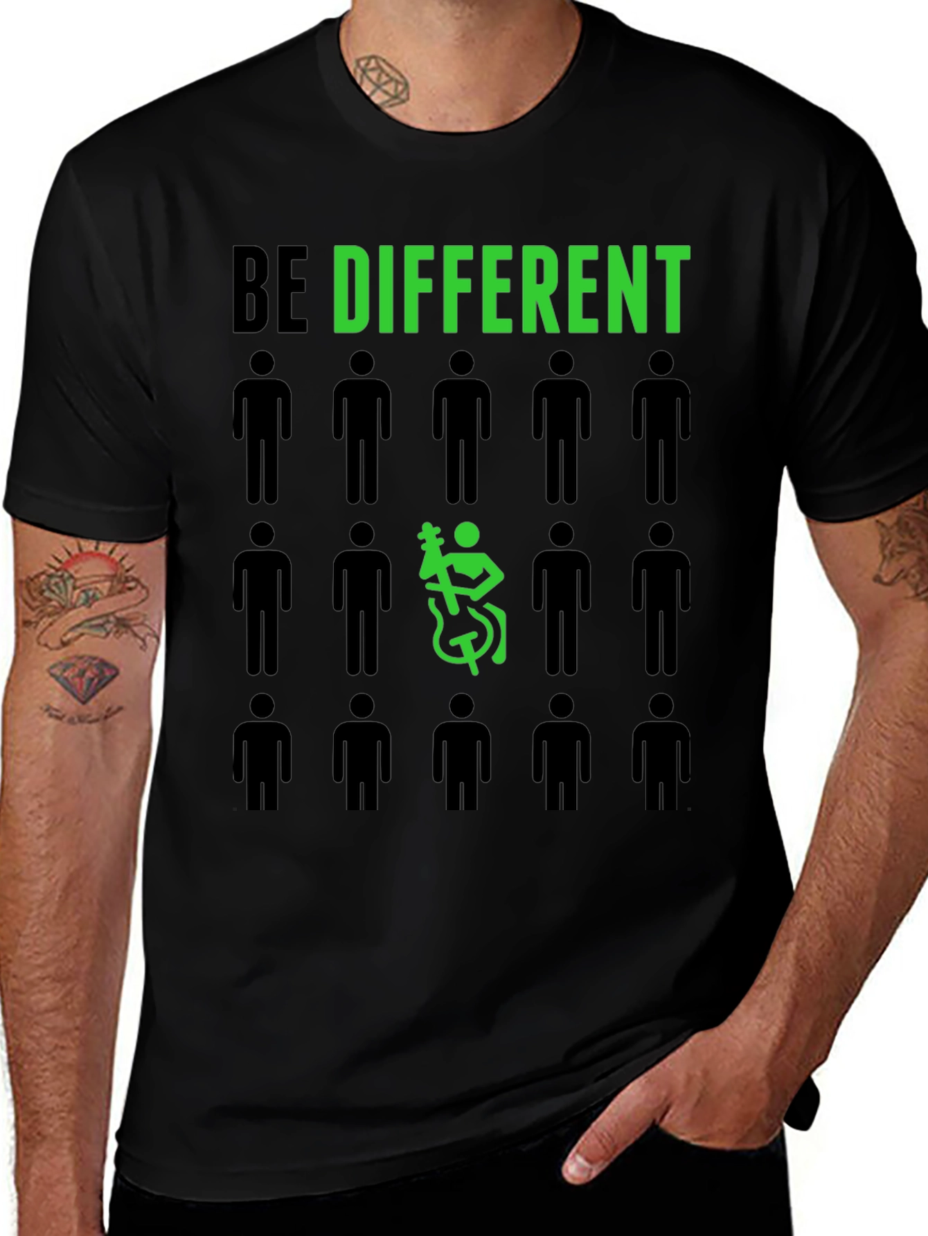 Variant 10 of Be Different T-Shirt - Cello Player Graphic Tee
