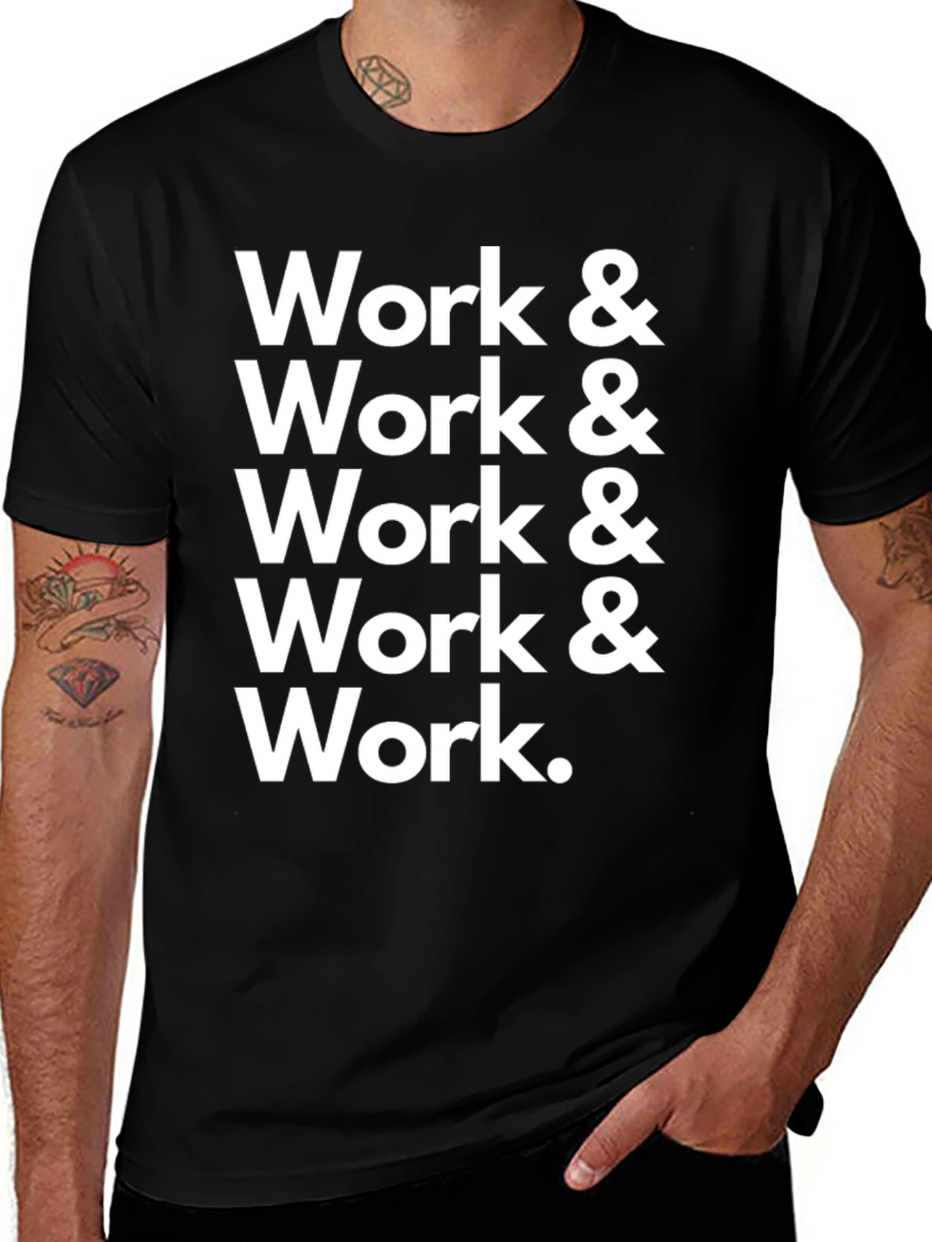 Variant 4 of Work & Work Graphic Print Black T-Shirt