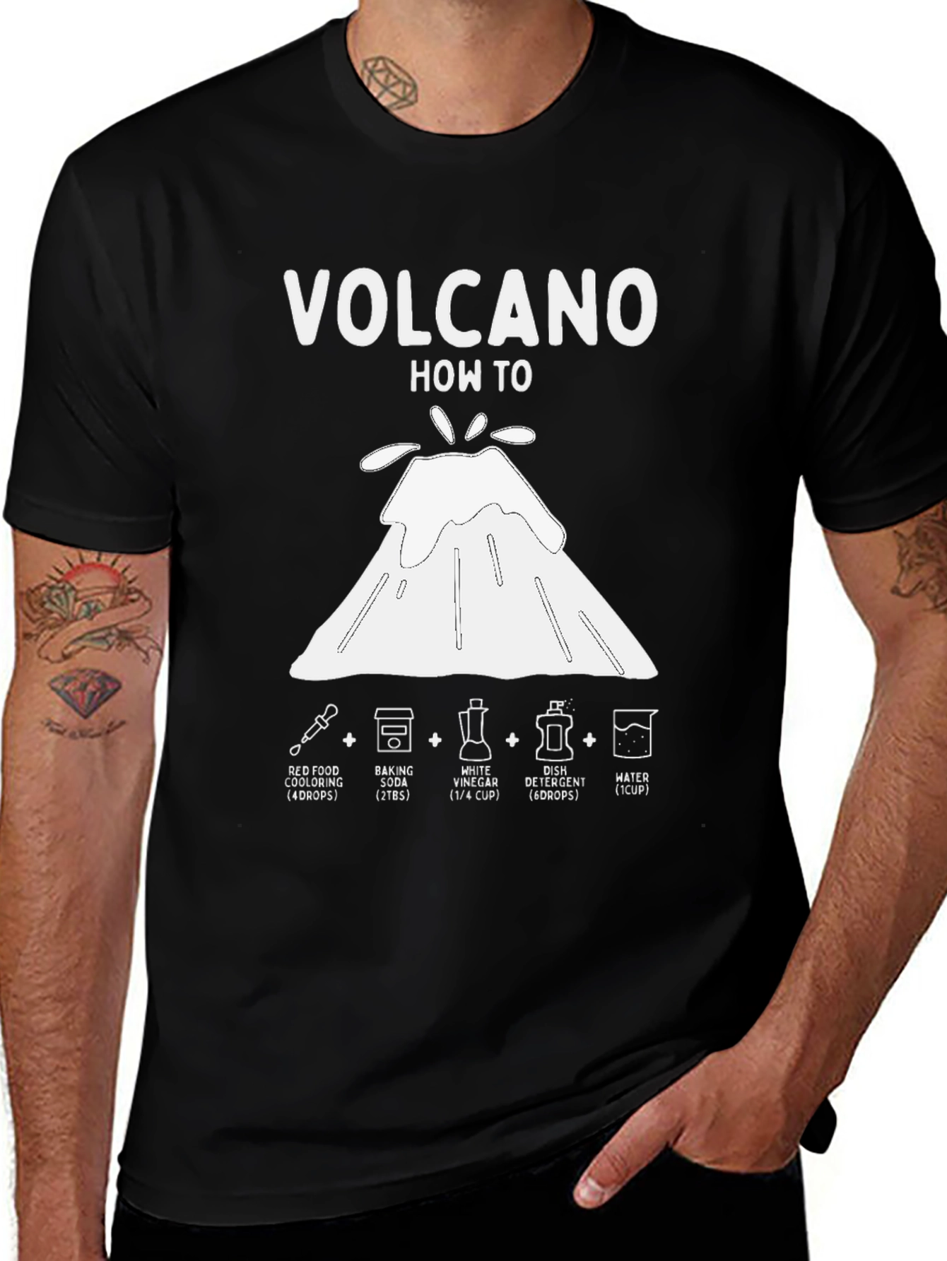 Volcano How-To T-Shirt Science Experiment Tee