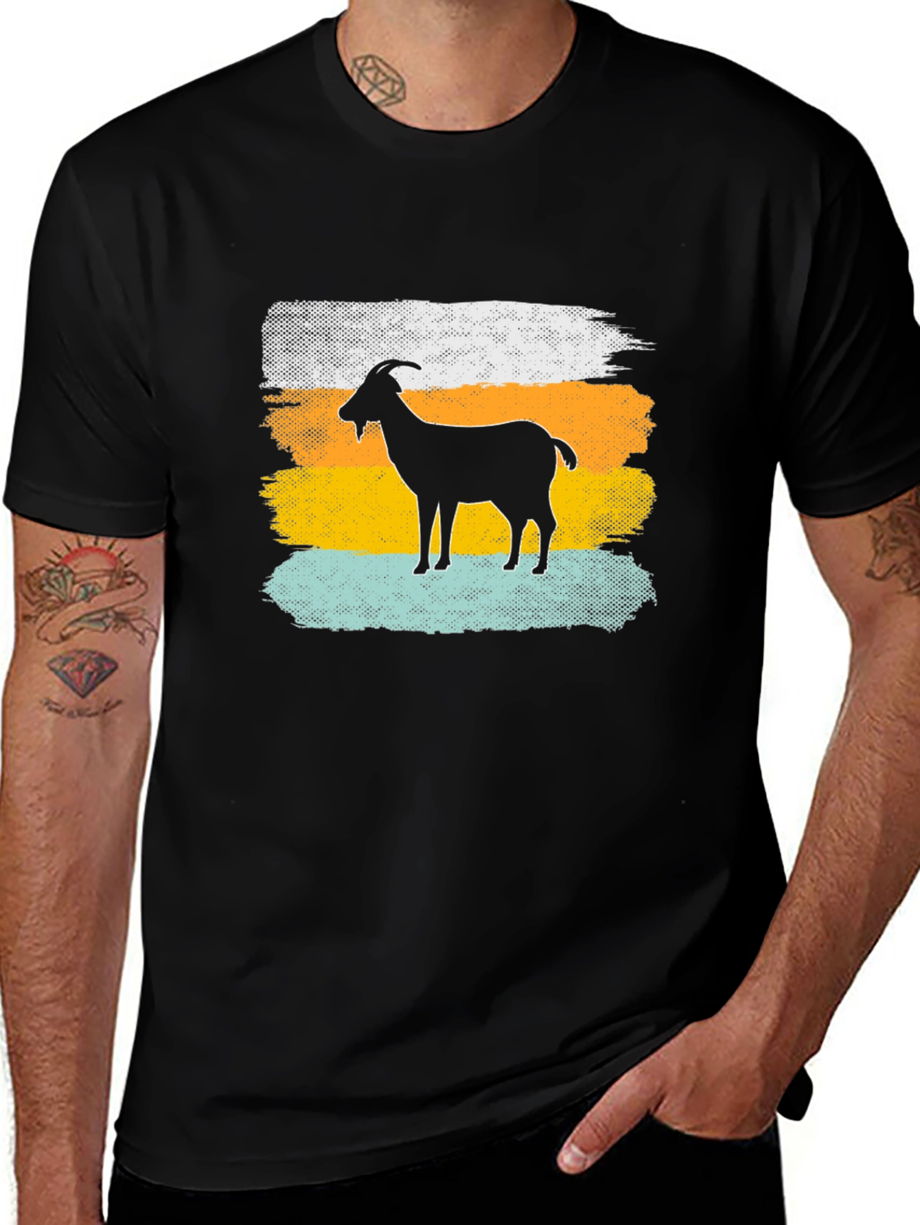Variant 12 of Goat Silhouette Graphic Tee - Unisex Black T-Shirt