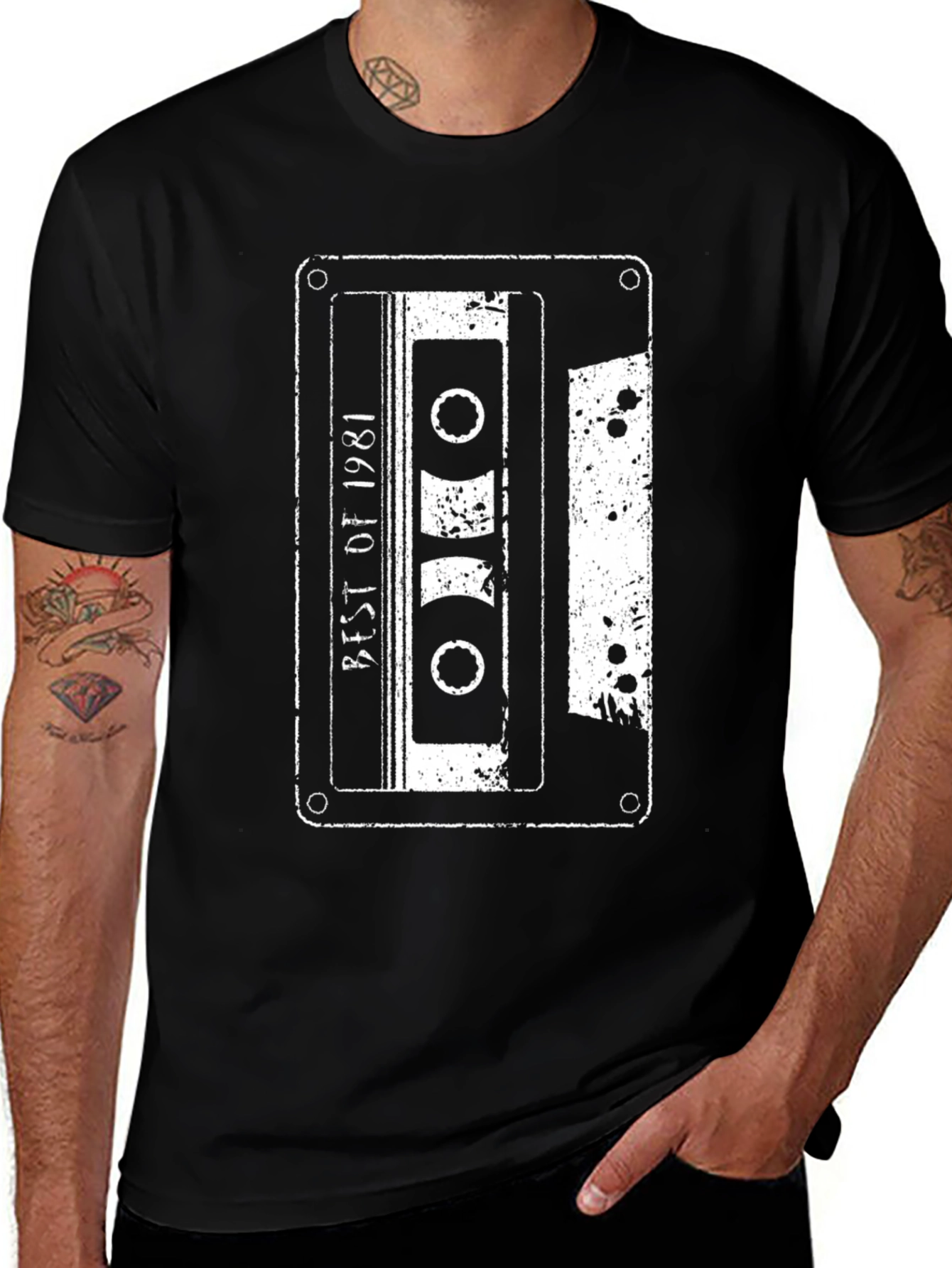 Variant 10 of Vintage Cassette Tape Black Graphic Tee
