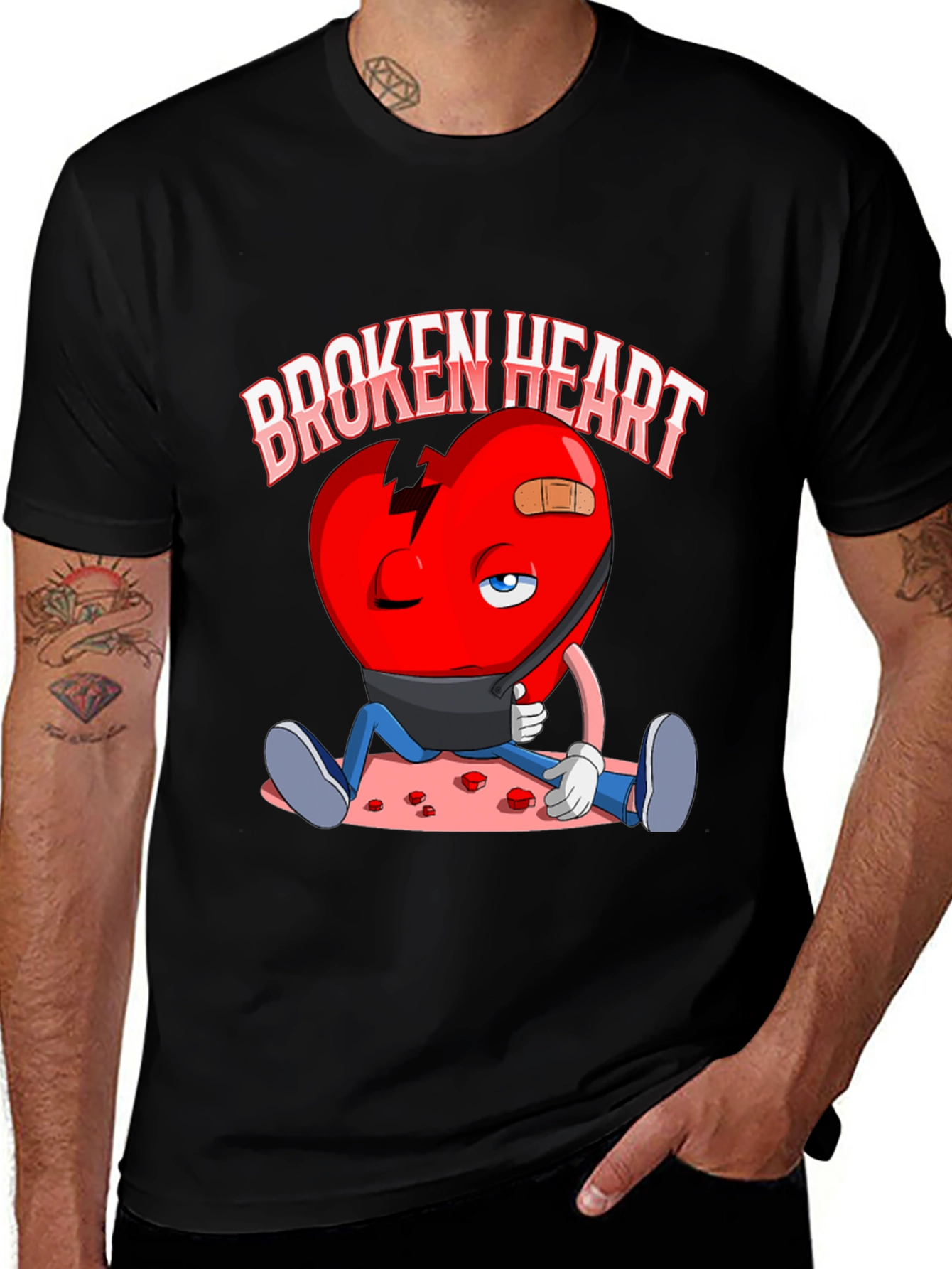 Variant 3 of Broken Heart Graphic Print T-Shirt