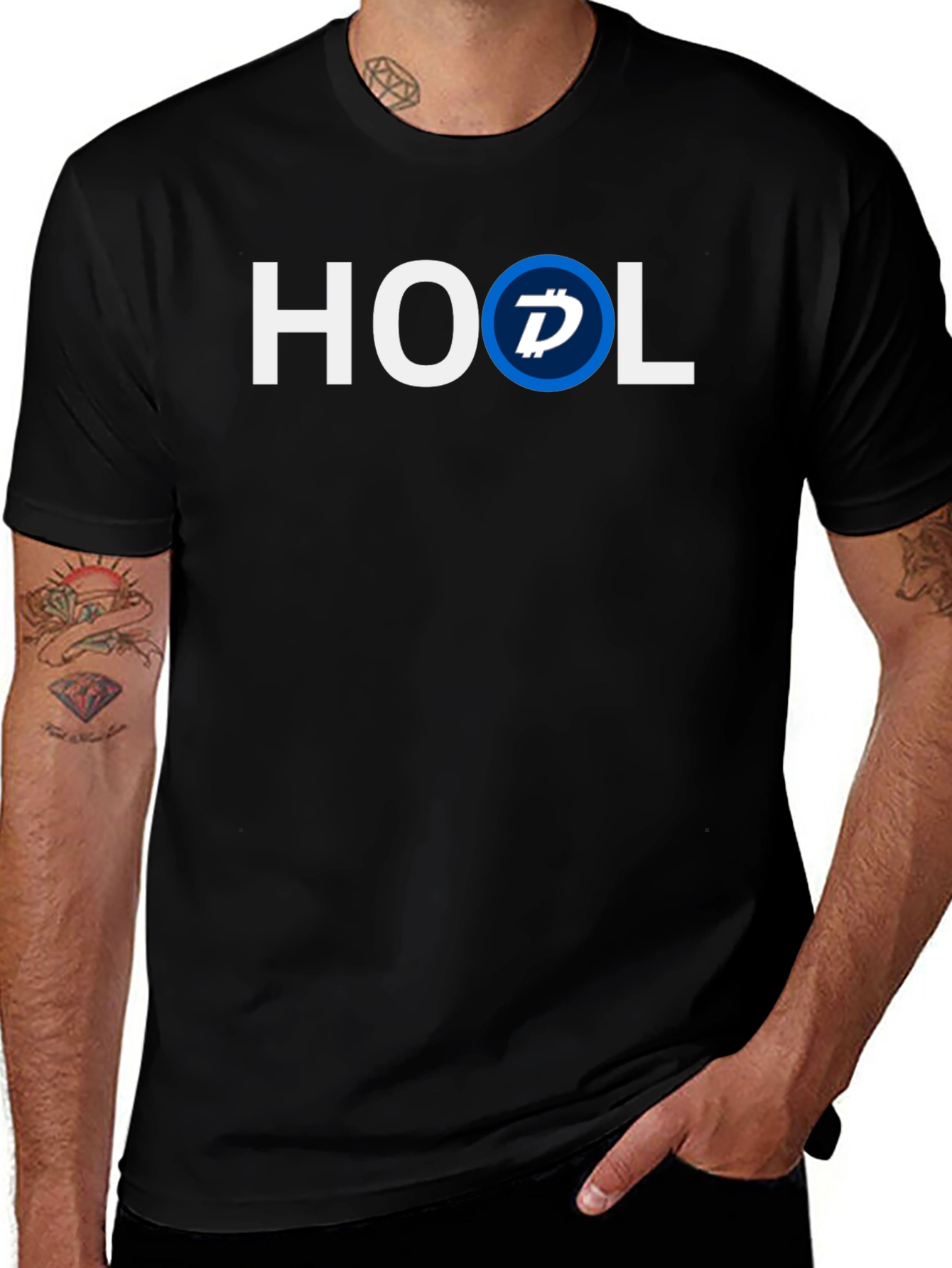 Variant 28 of HOOL Crypto T-Shirt - Black Cotton Blend Casual Tee