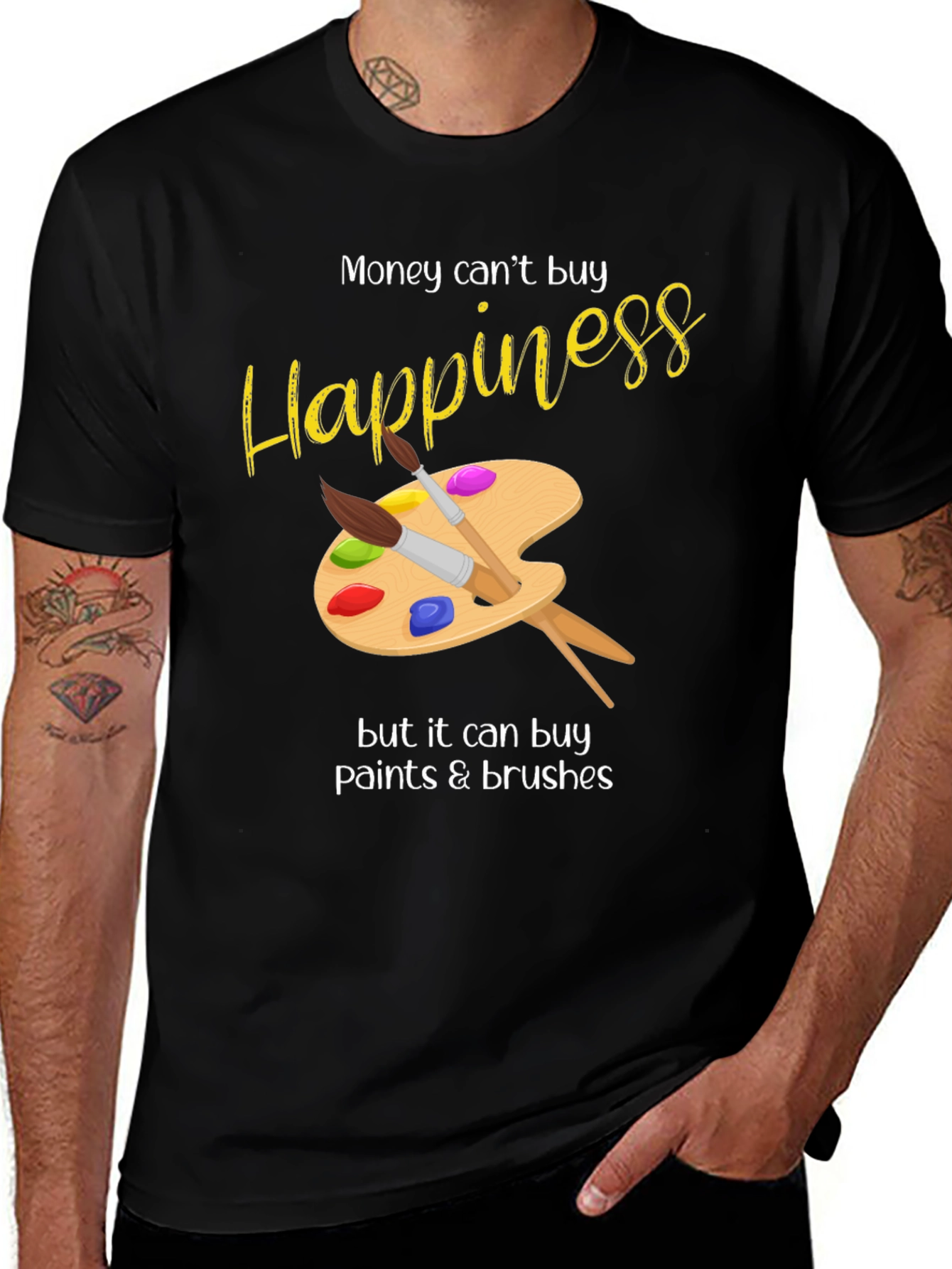 Variant 19 of Happiness Paints & Brushes Graphic T-Shirt