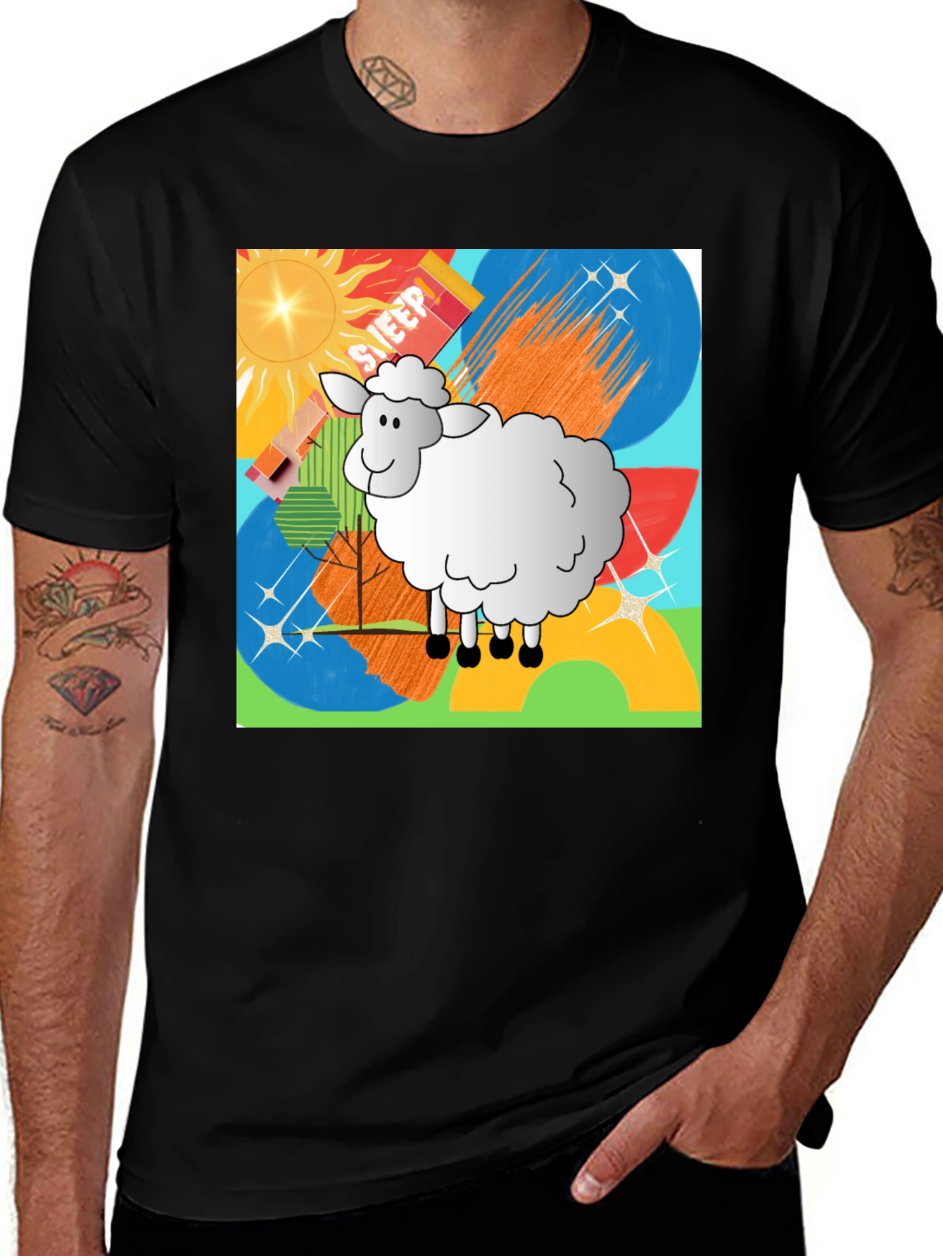 Variant 30 of Whimsical Cartoon Sheep T-Shirt