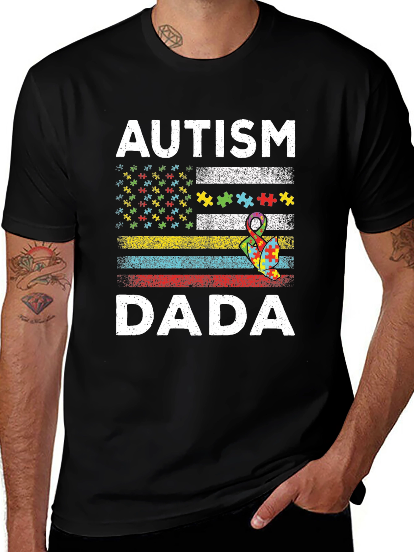 Autism Dada T-Shirt Puzzle Piece Awareness