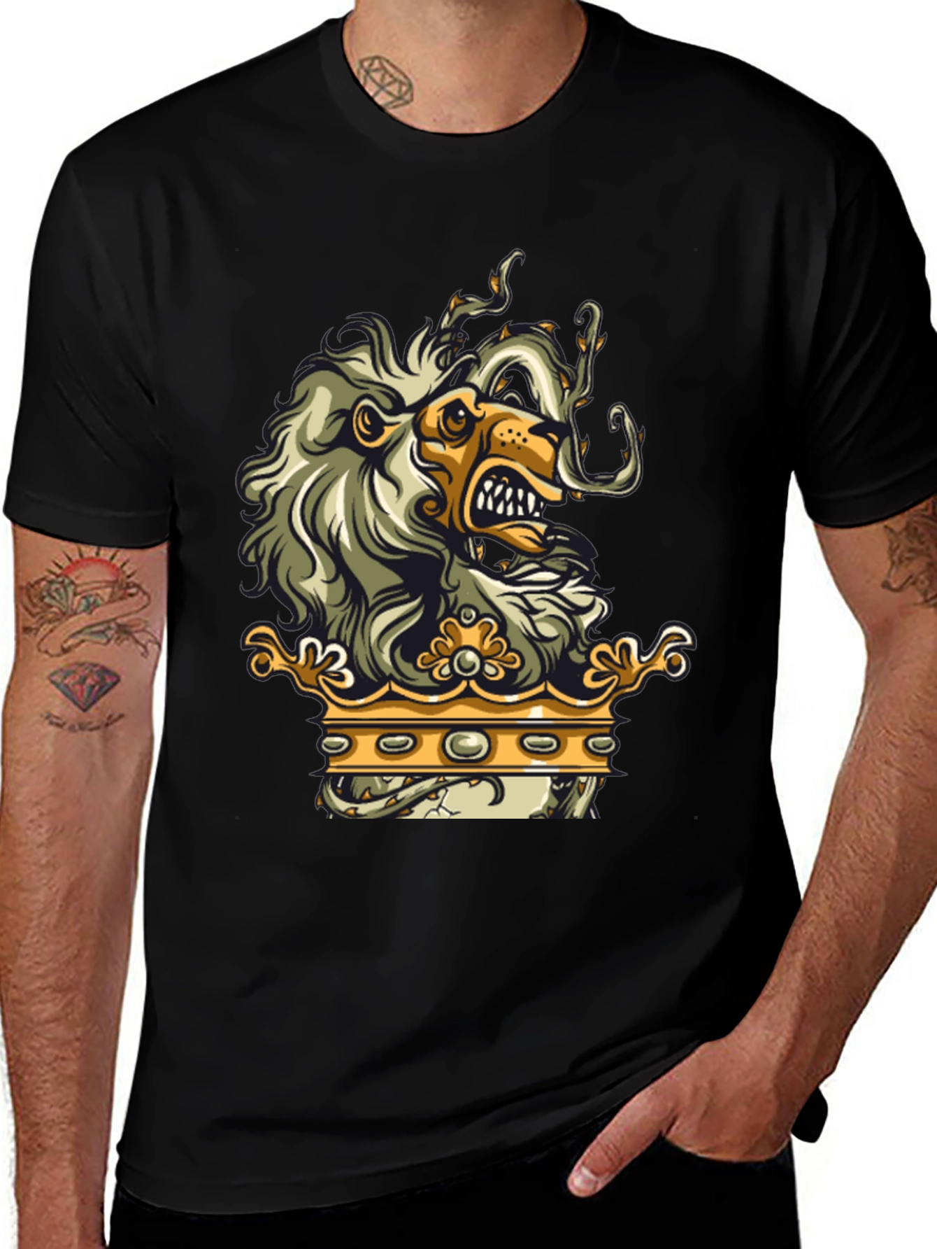 Variant 22 of Lion King Graphic Tee - Black Cotton Shirt