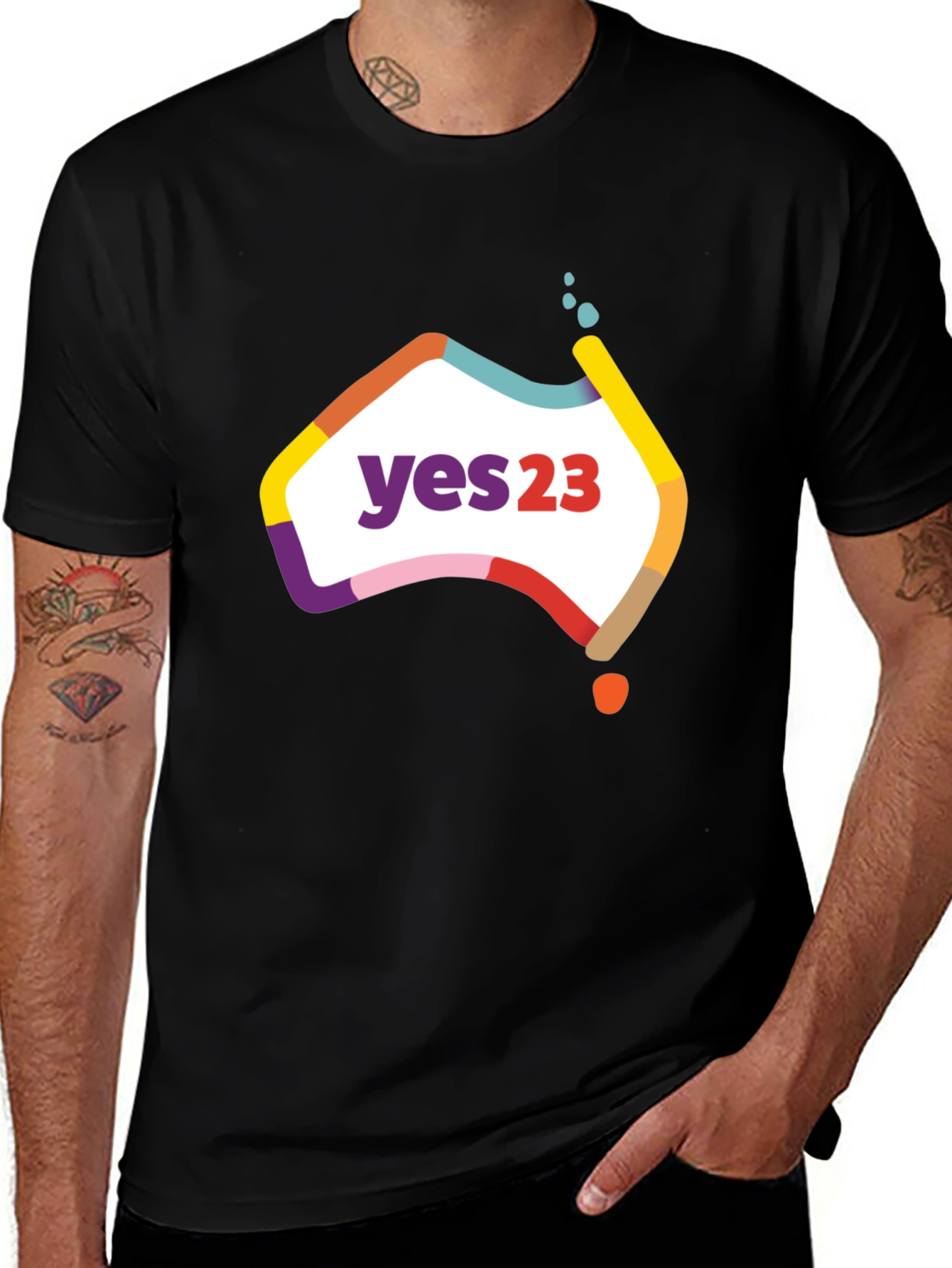 Yes23 Australia Map T-Shirt - Referendum Support Tee