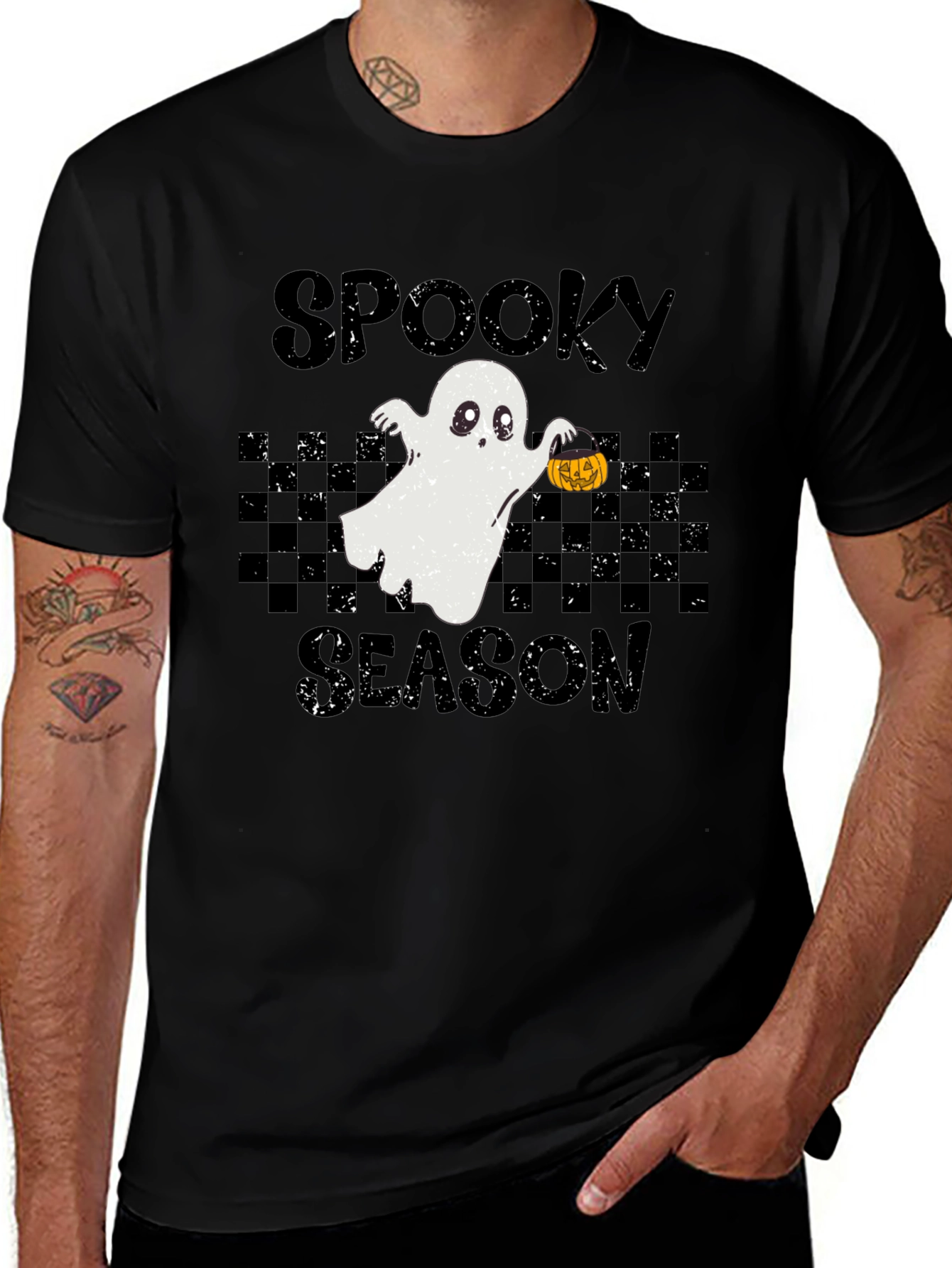 Variant 7 of Spooky Season Ghost Graphic Tee - Halloween Shirt