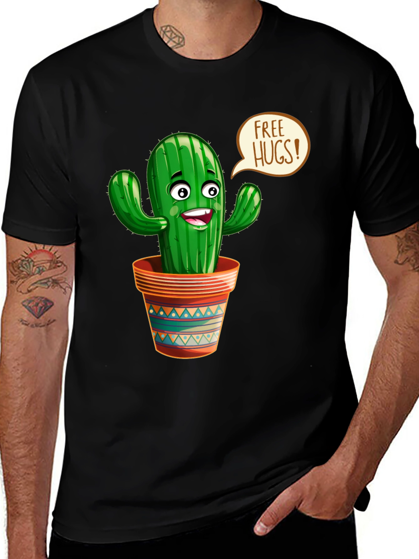 Variant 15 of Free Hugs Cactus T-Shirt - Novelty Graphic Tee