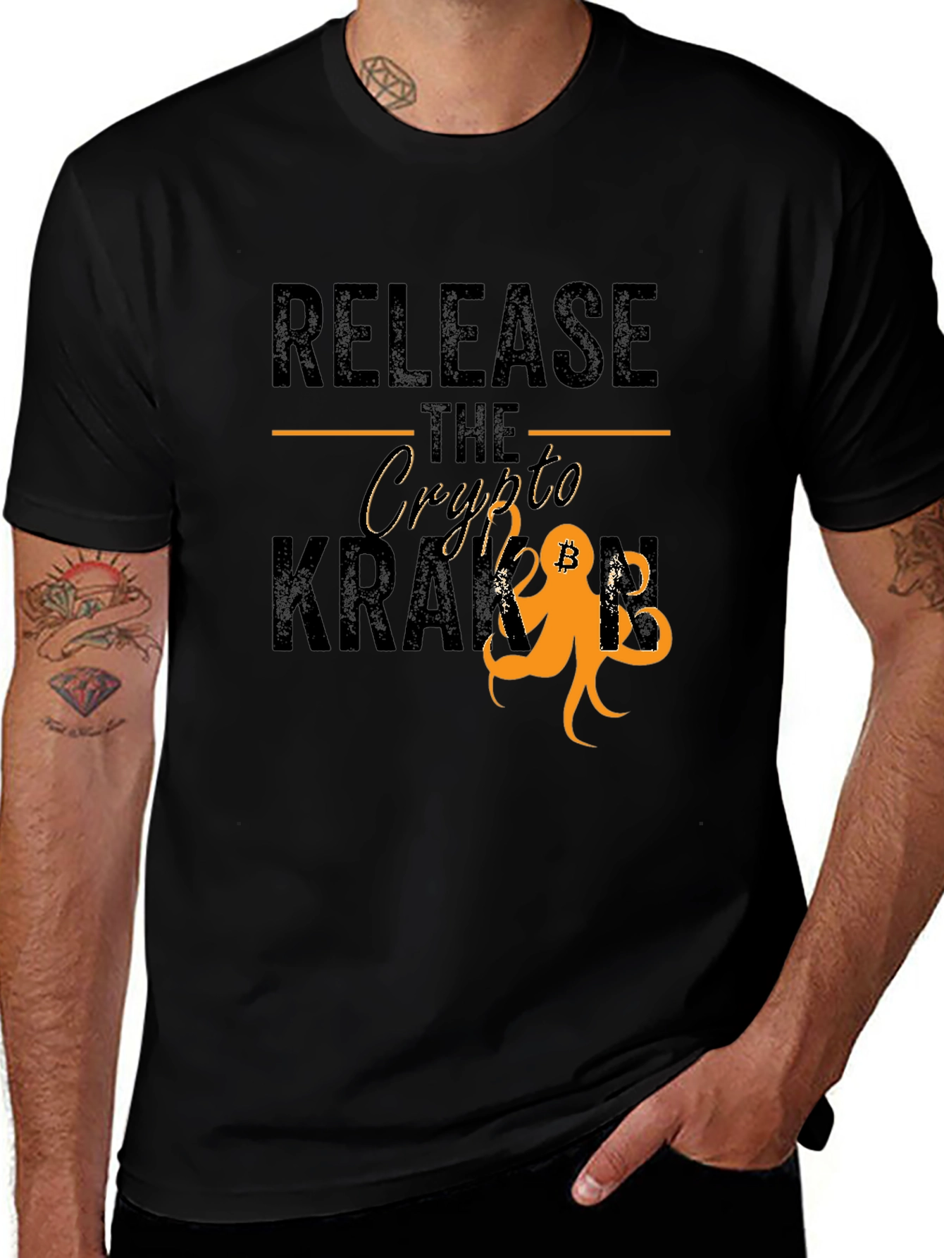 Release The Crypto Kraken Bitcoin Graphic T-Shirt