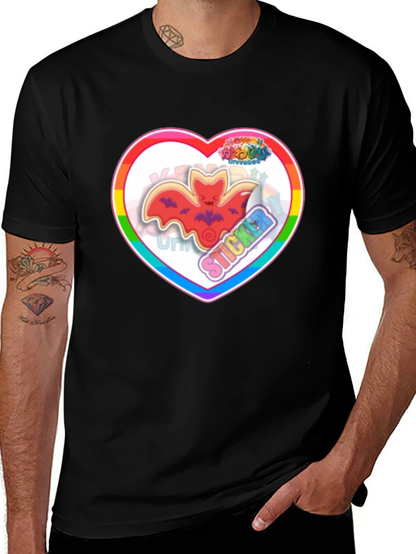 Variant 23 of Heart Bat Sticker T-Shirt - Unisex Tee