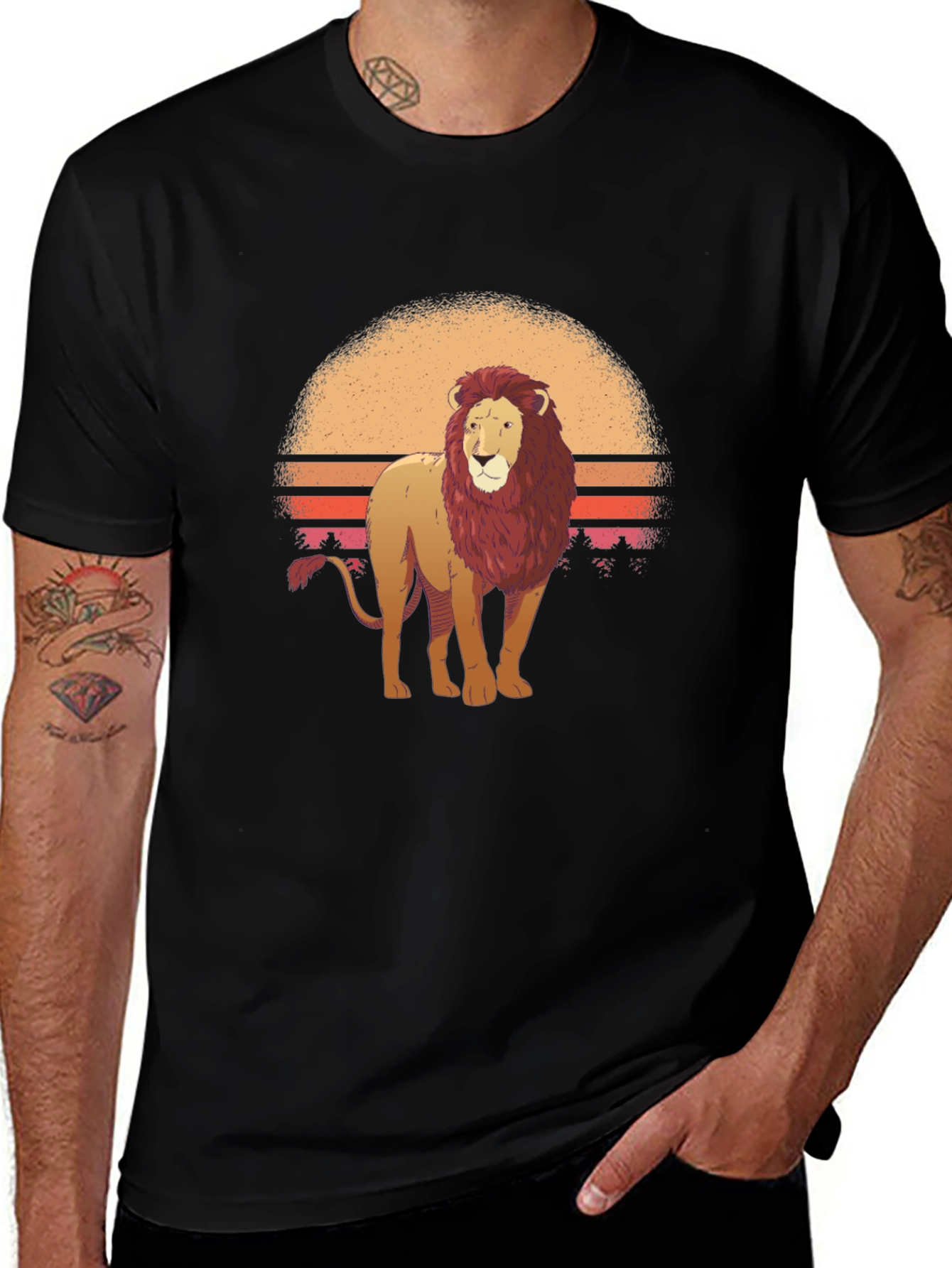 Variant 10 of Lion Sunset Graphic T-Shirt