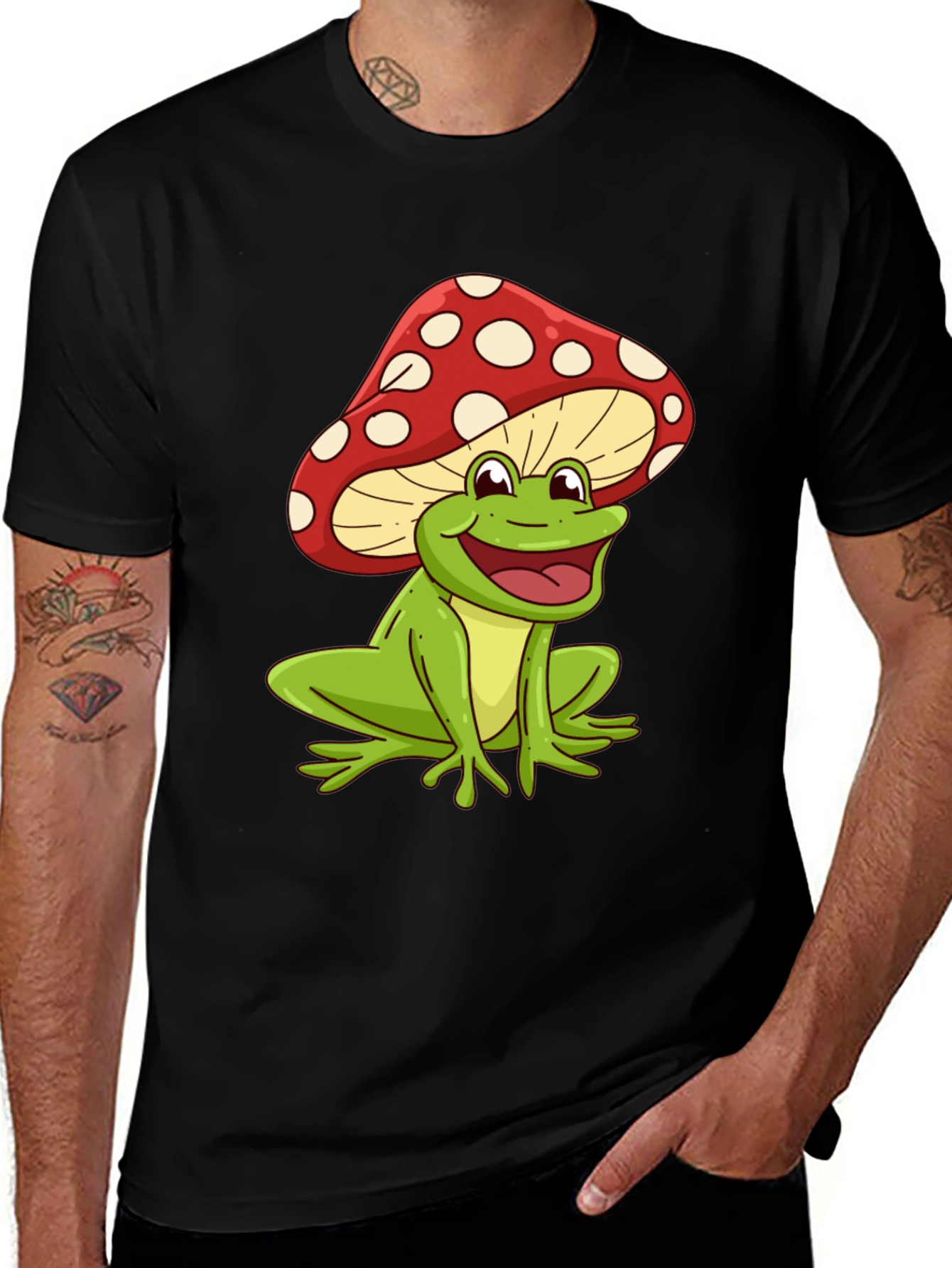 Variant 28 of Mushroom Frog Graphic Tee - Funky Casual Style