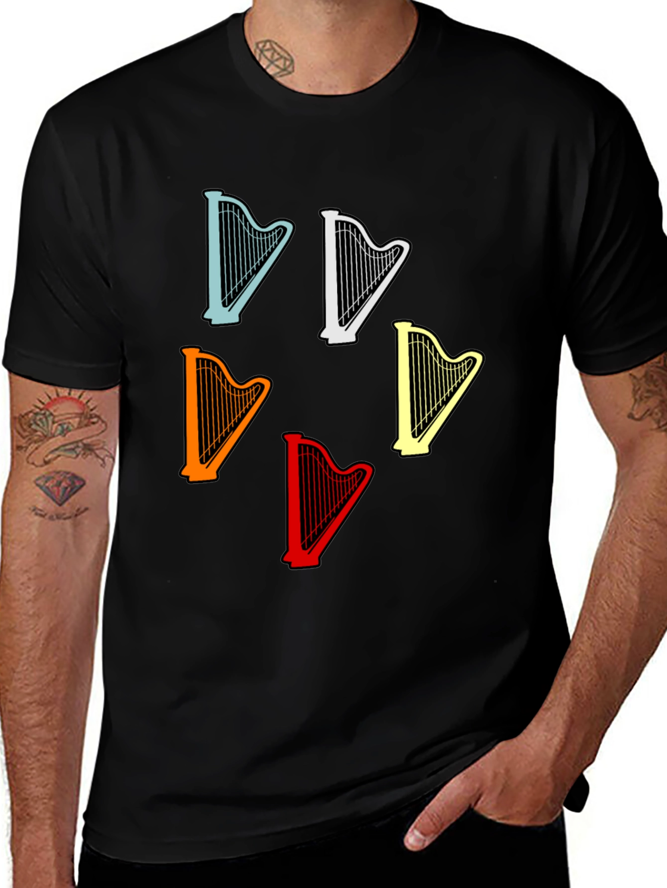 Variant 25 of Harp T-Shirt - Music Lover Tee