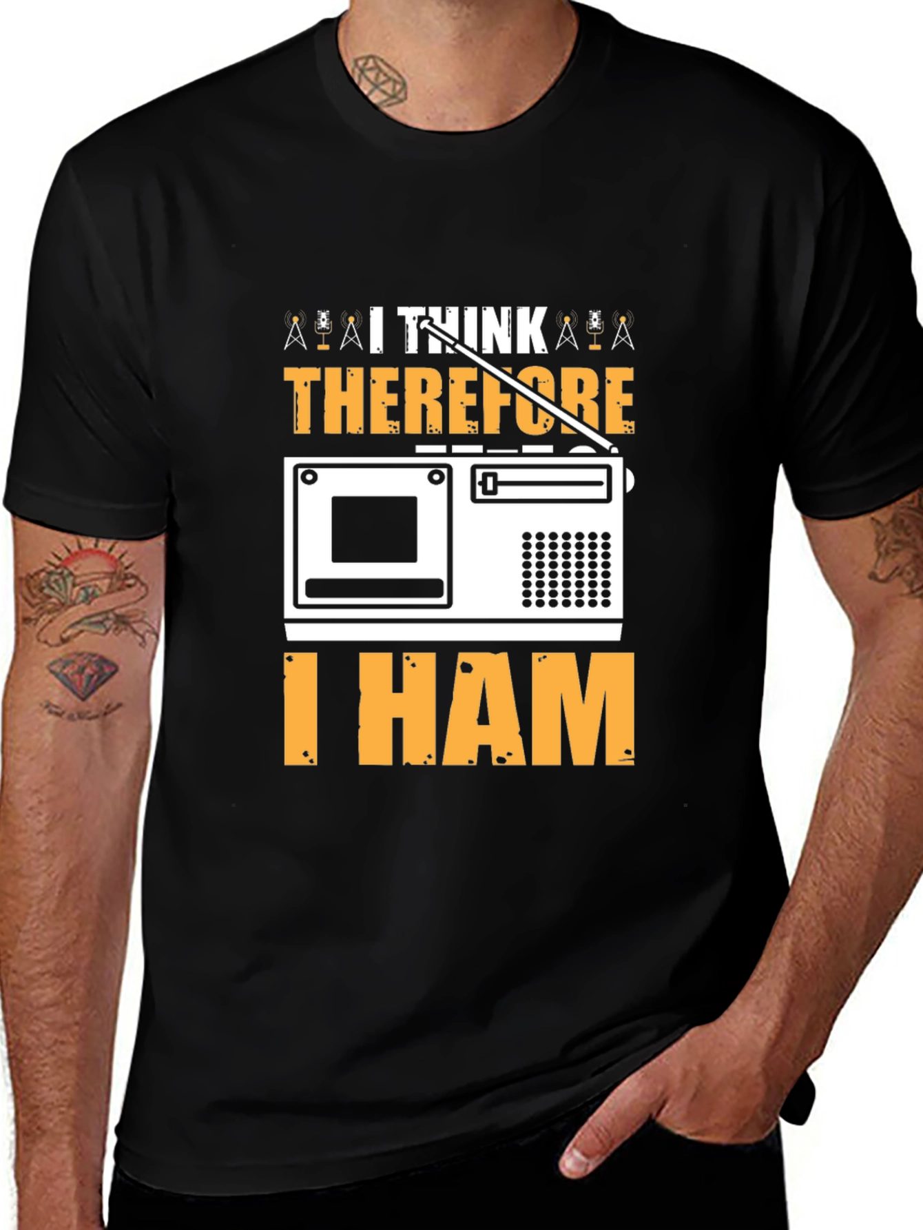 Variant 27 of I Think Therefore I HAM Radio T-Shirt