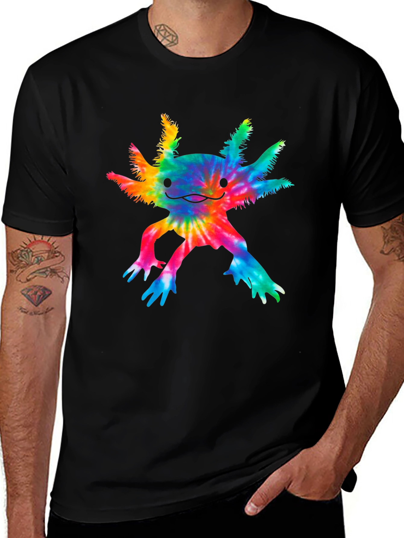 Variant 13 of Tie-Dye Axolotl Graphic T-Shirt