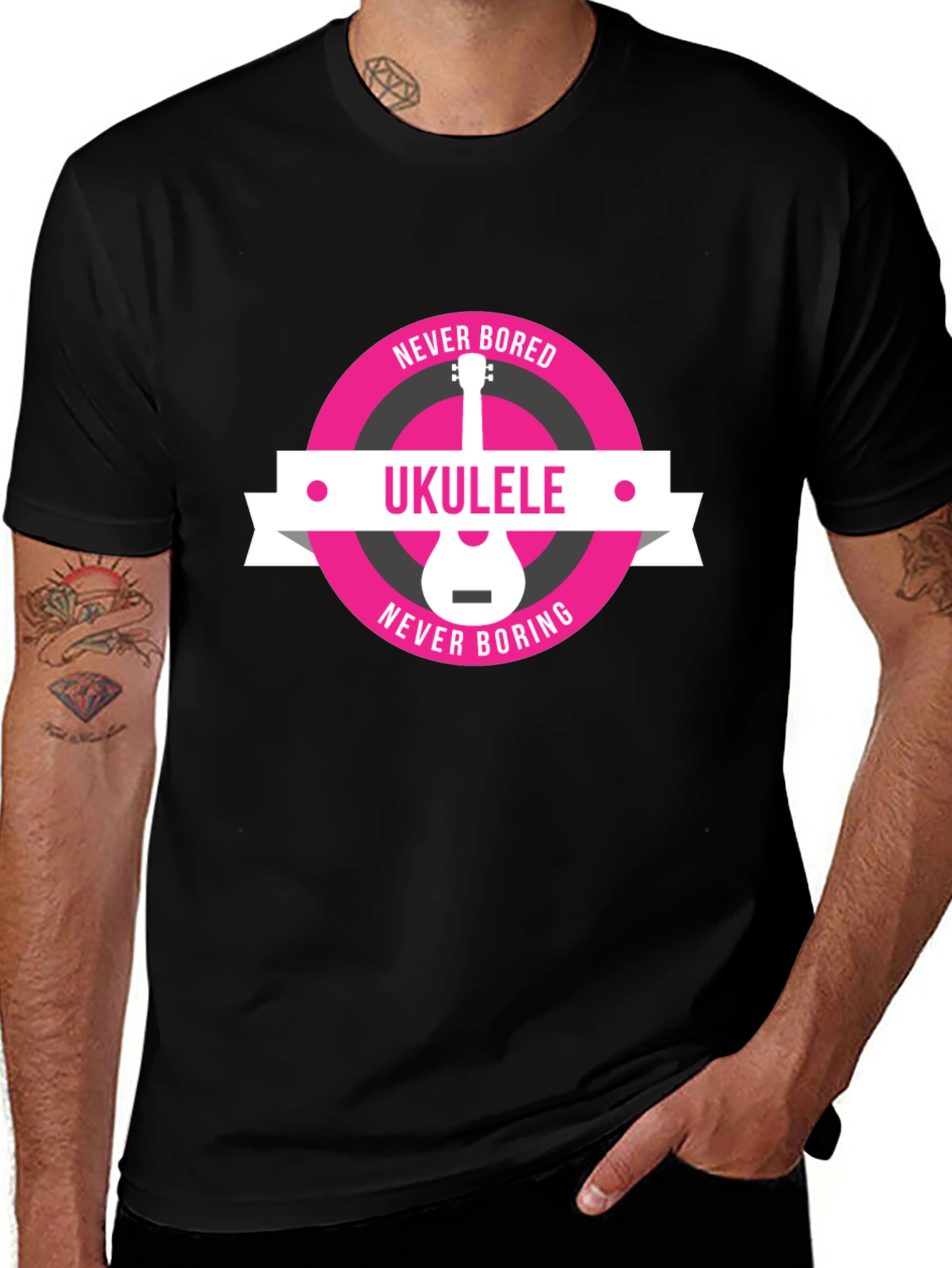 Variant 2 of Ukulele Never Bored T-Shirt - Music Lover Tee