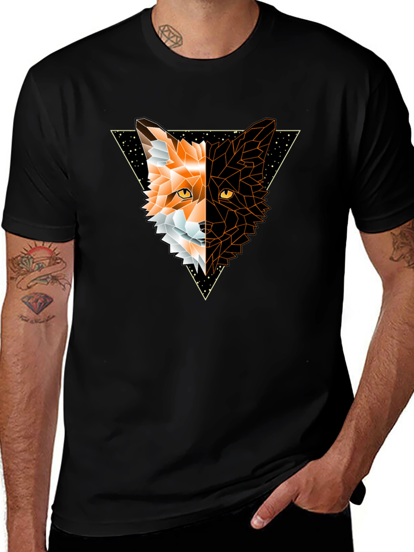 Variant 25 of Geometric Fox Graphic Tee - Modern Style