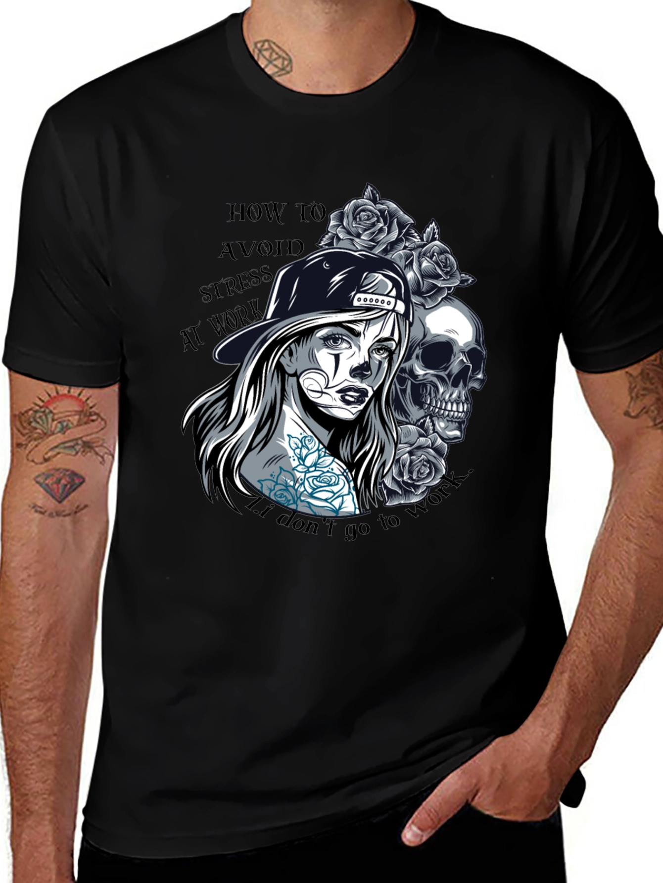 Variant 7 of Skull & Tattoo Graphic T-Shirt