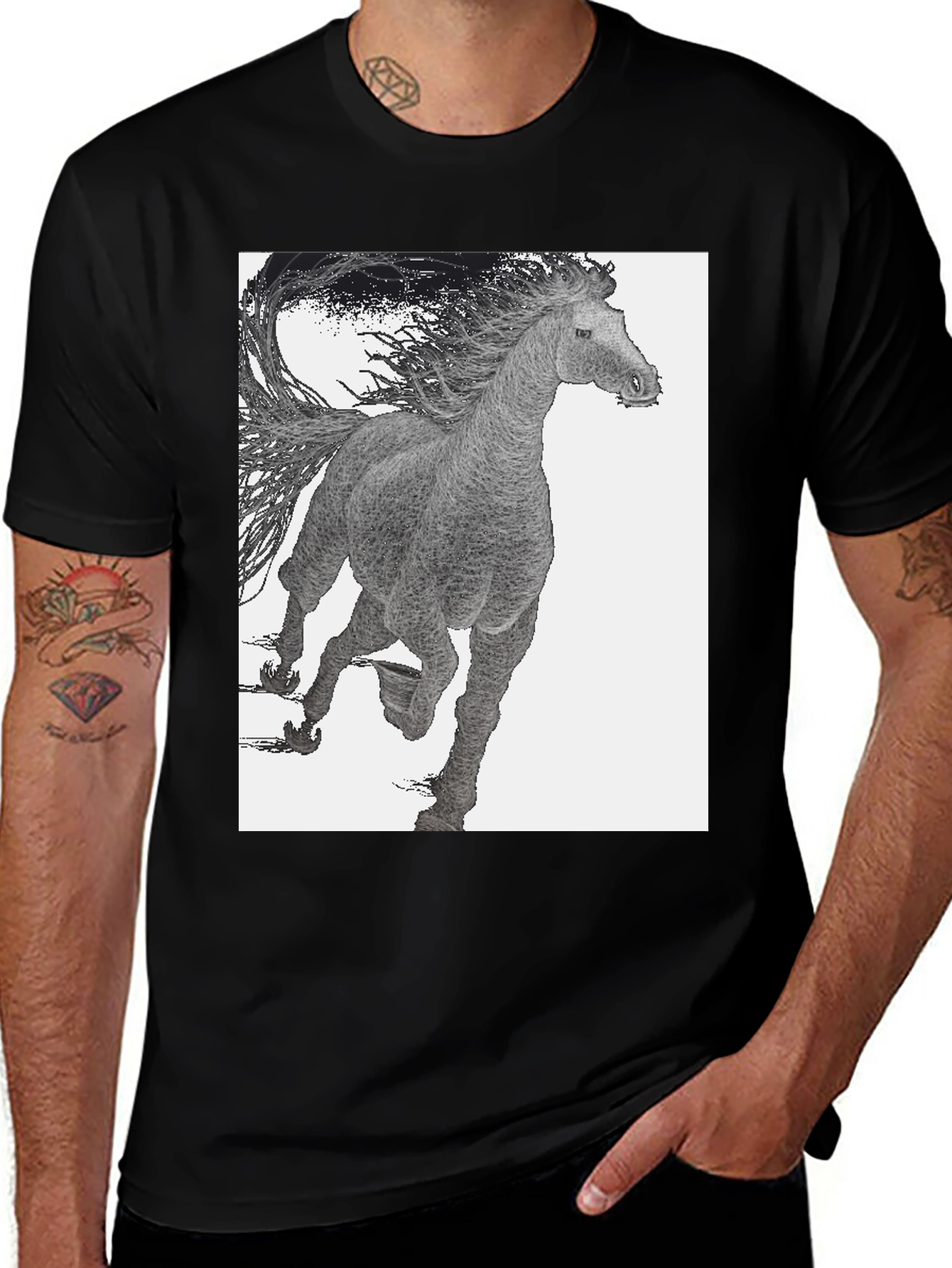 Variant 30 of Black Horse Graphic Tee
