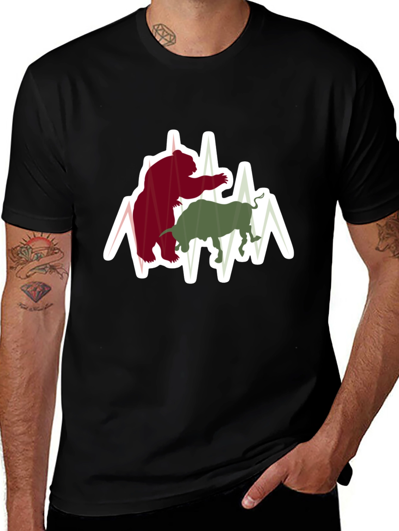 Variant 27 of Bull and Bear Market T-Shirt - Stock Trader Tee